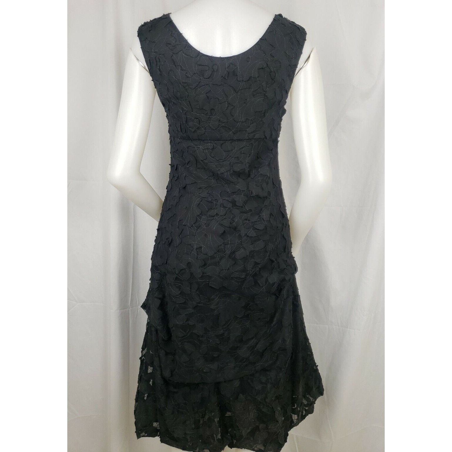 Designer Sleeveless Little Black Dress Paris France 38 US S Applique Size S / US 4 / IT 40 - 4 Thumbnail