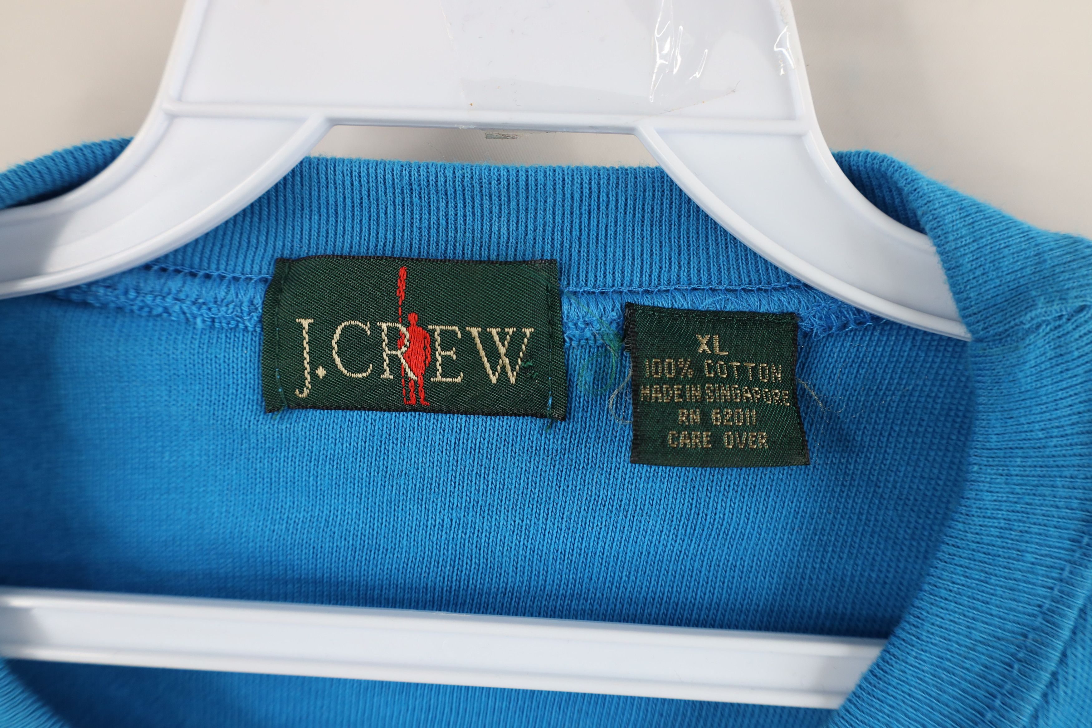 J.Crew × Vintage Vintage 90s J Crew Ribbed Knit Long Sleeve T-Shirt Blue Size US XL / EU 56 / 4 - 9 Thumbnail