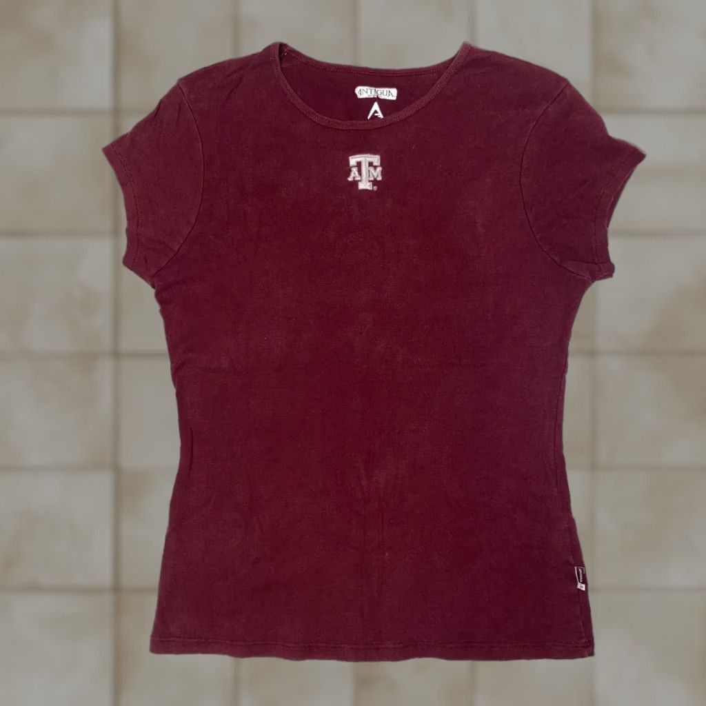 Logo 7 Texas A&M Aggies Women's Tshirt Maroon Embroidered Y2K Logo Short Sleeve S Size S / US 4 / IT 40 - 1 Thumbnail