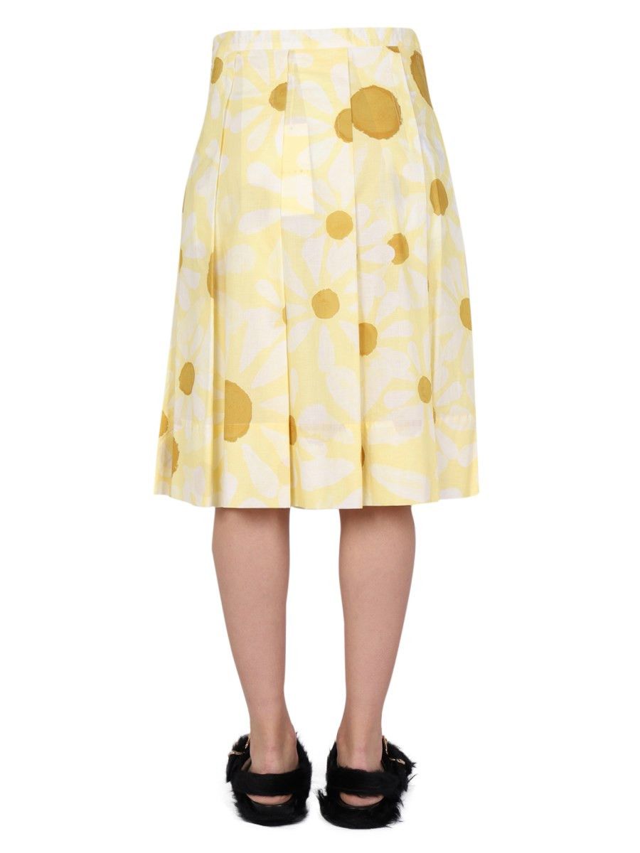 Marni o1y1125 Midi Skirt in Yellow/White Size 28" / US 6 / IT 42 - 3 Thumbnail