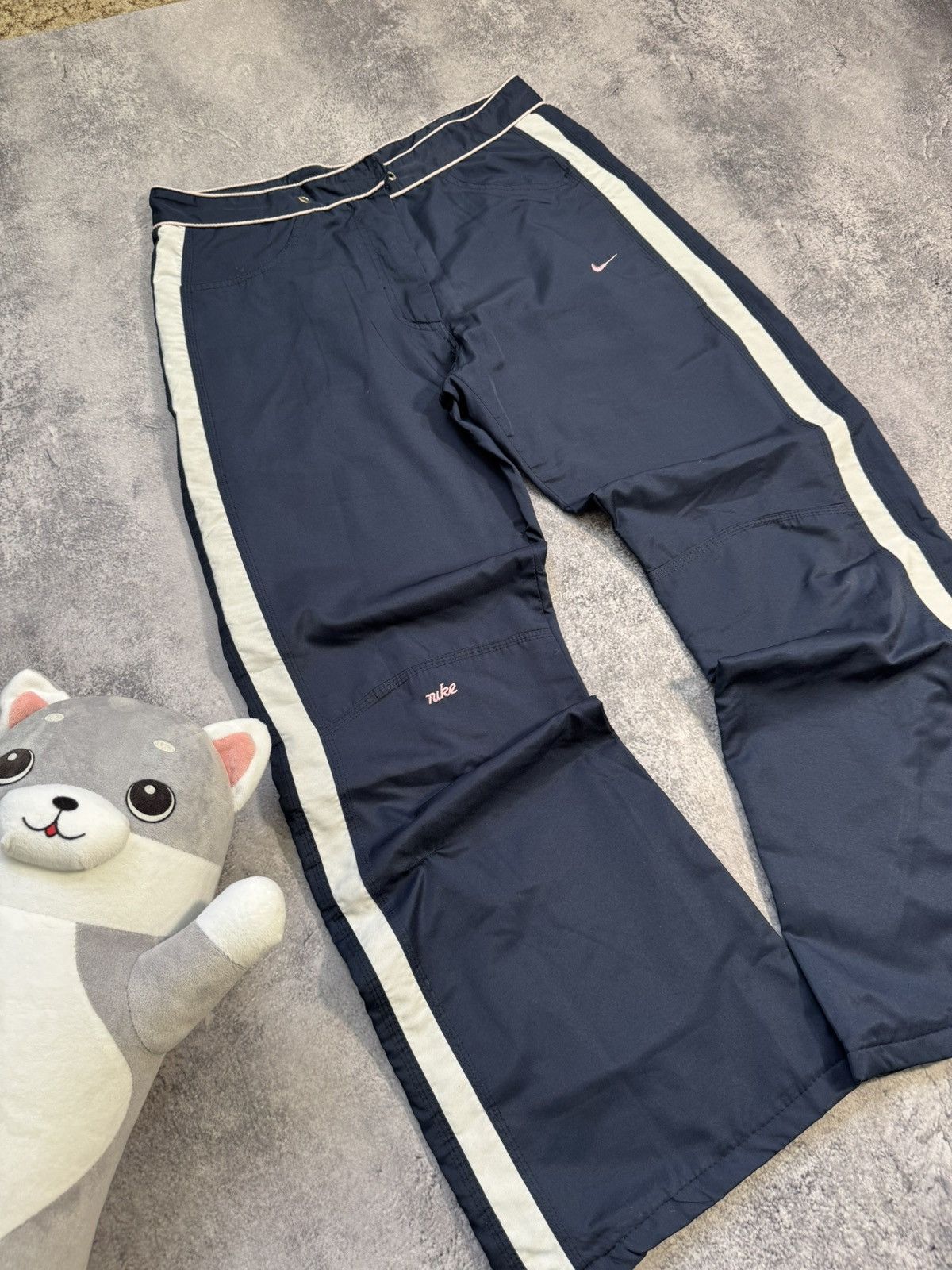 Nike × Vintage Nike Small Swoosh Boot Cut Vintage 90s Buggy Sweatpants Size 36" / US 14 / IT 50 - 2 Thumbnail