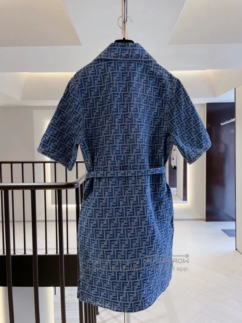 fendi blue dress Casual Wear Party Dress for Girls in Sky Blue Hakoba with Embroidery and  Waist Bow