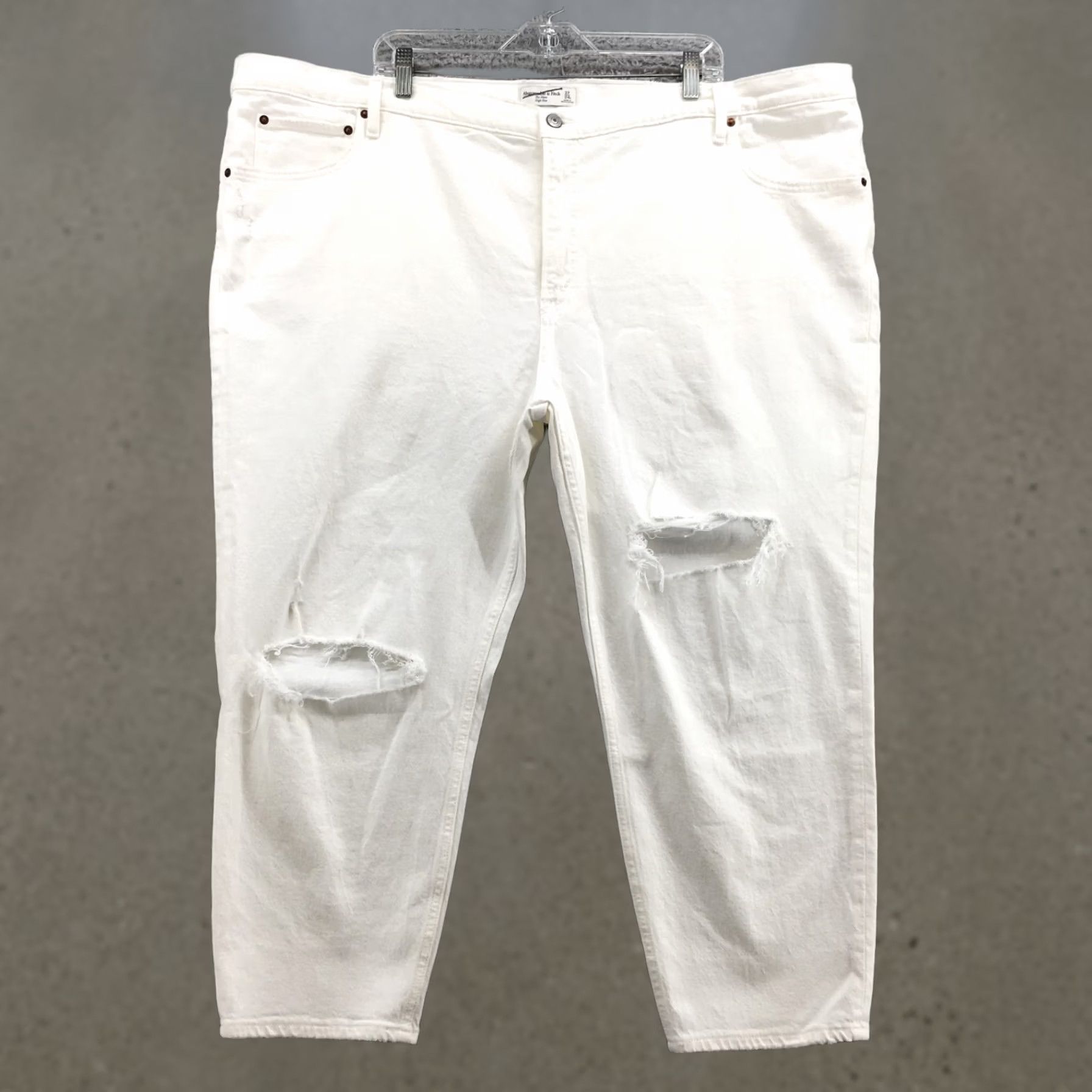 Abercrombie & Fitch Abercrombie & Fitch The Mom Jeans Womens 37/24s White Distressed Zip Fly Jeans Mens Womens? Size 25" / US 0 / IT 36 - 1 Thumbnail