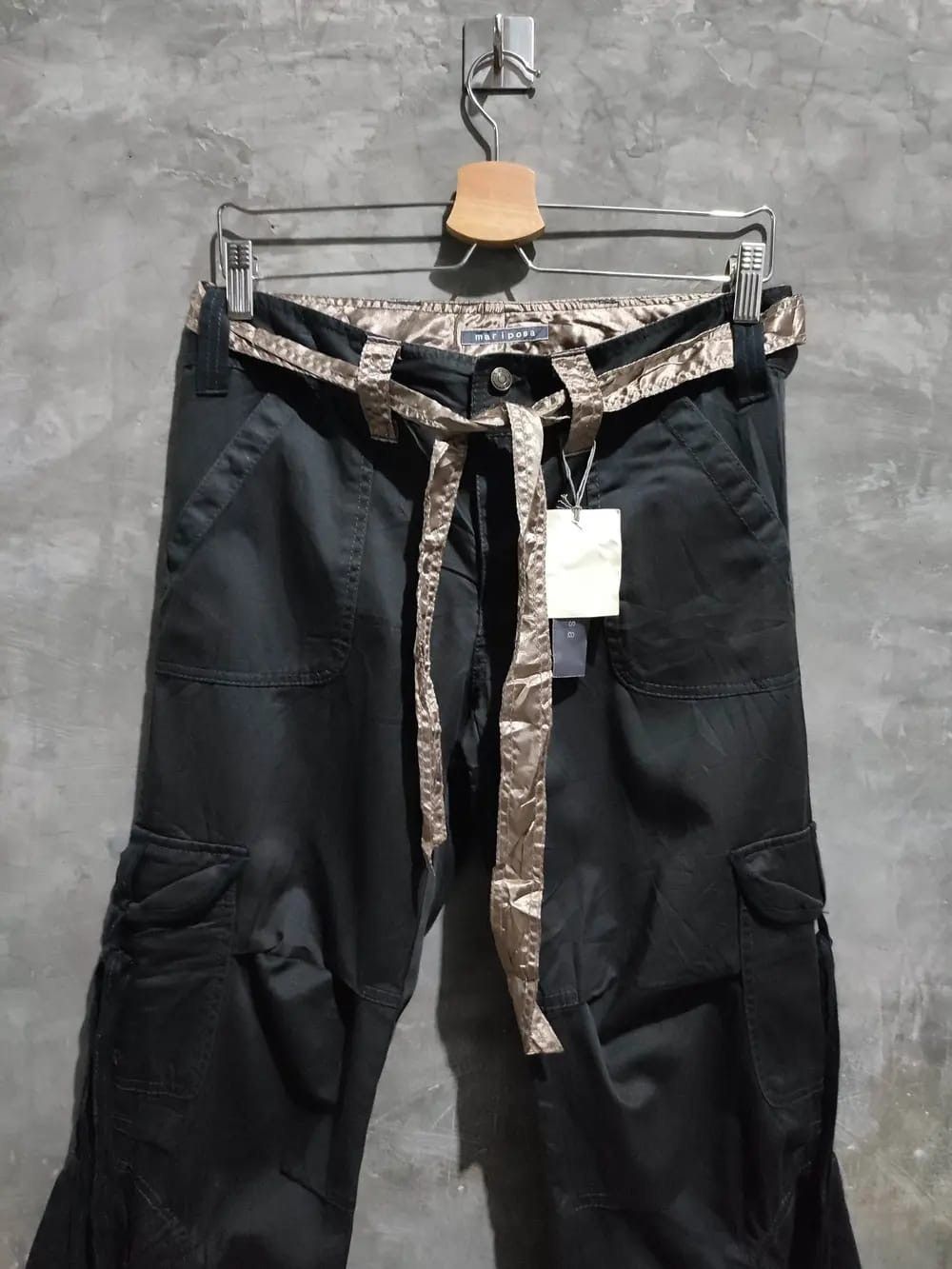 Japanese Brand Mari Posa Black Cargo Pants Size US 30 / EU 46 - 2 Thumbnail