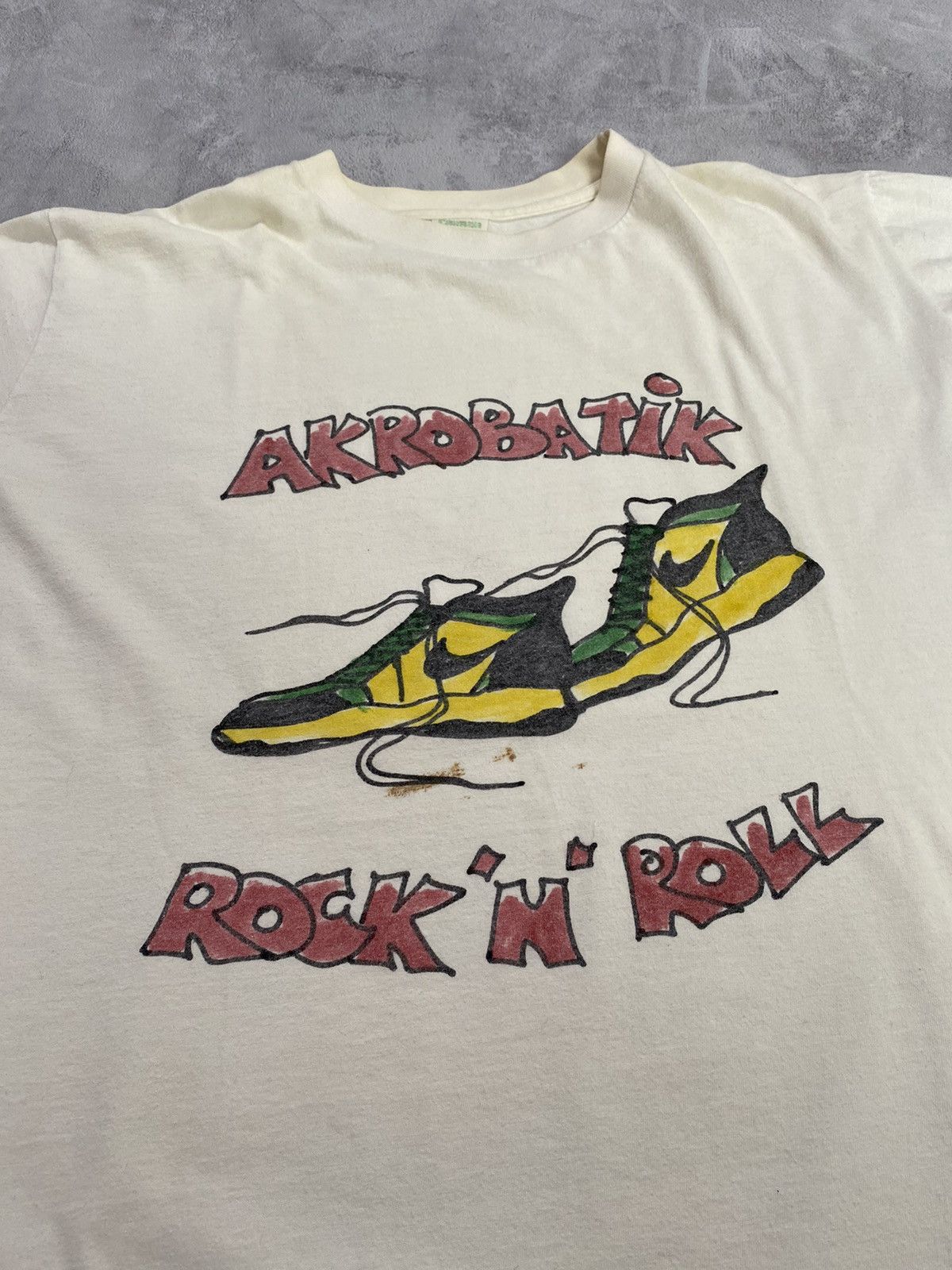 Vintage 🌀 Vintage T Shirt 80-90s Acrobatic Rock N Roll Size US XL / EU 56 / 4 - 2 Thumbnail