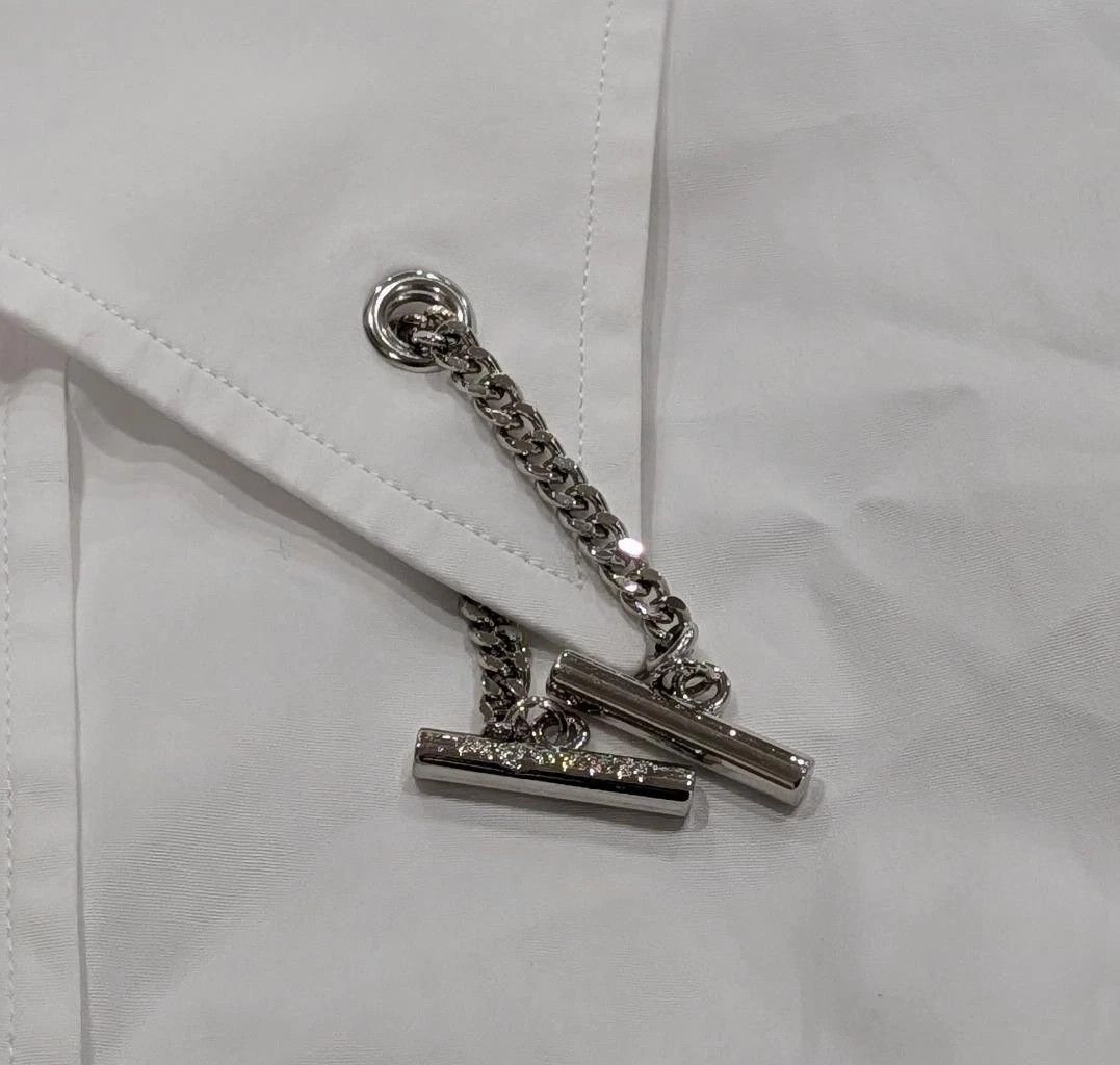 Alexander McQueen Alexander McQueen T-Chain Cotton Button Up Shirt White 15.5 Size US M / EU 48-50 / 2 - 3 Thumbnail