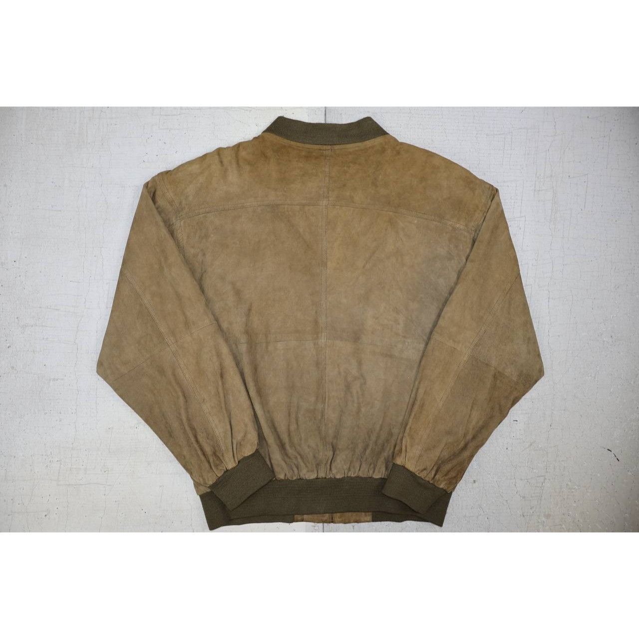 Vintage Vintage Echtes Leder Suede Leather Bomber Jacket Full Zip Up Size US XL / EU 56 / 4 - 2 Thumbnail