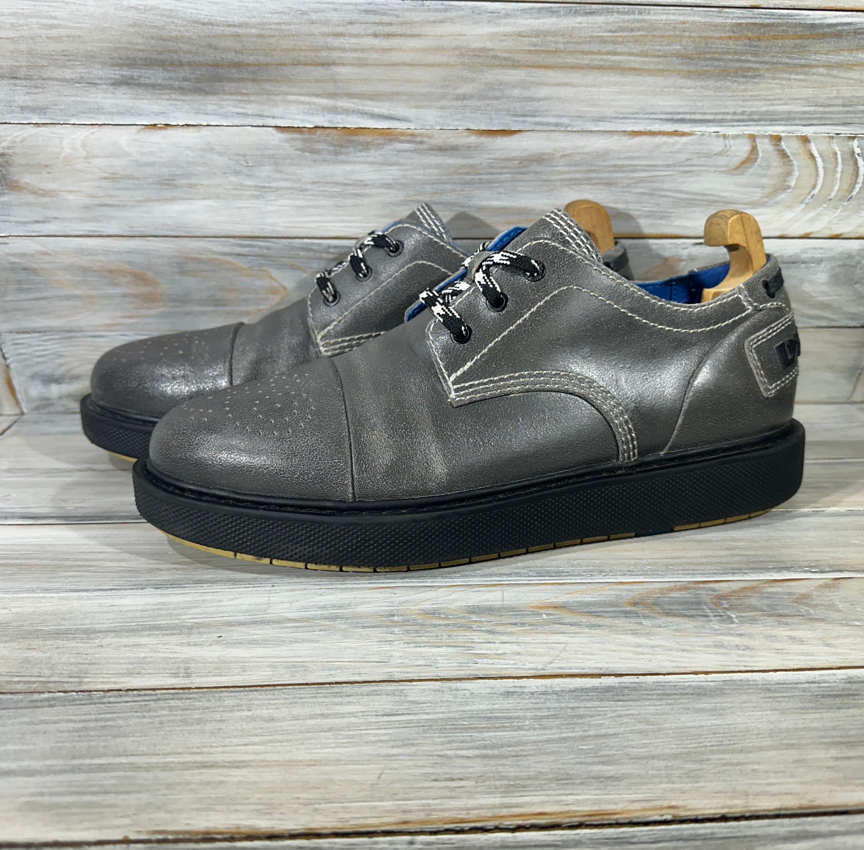Diesel × Leather Diesel D-Cage Db Ct Gray Leather Lace Up Cap Toe Oxfords Size US 12.5 / EU 45-46 - 19 Thumbnail