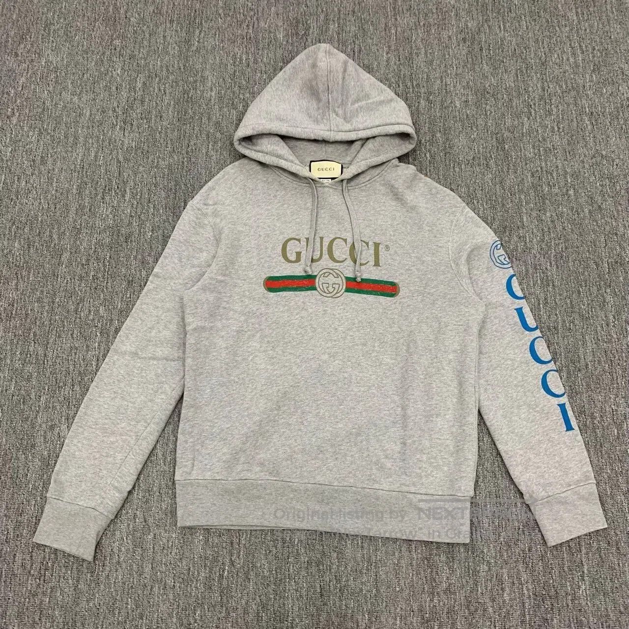 Gucci gucci gray hoodie with logo design. Size US M / EU 48-50 / 2 - 1 Thumbnail