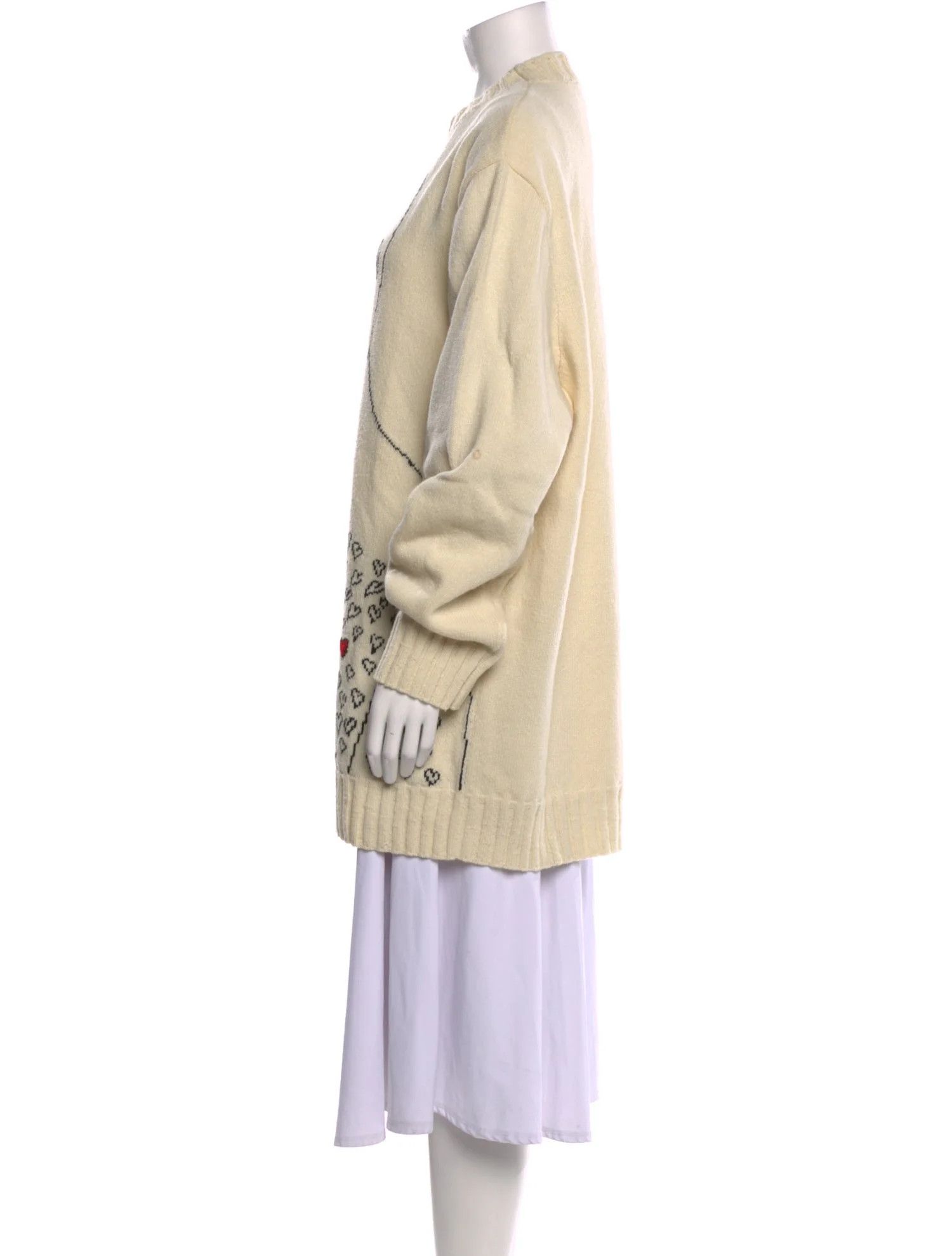 Andy Warhol × Calvin Klein 205W39NYC o1tko11025 Andy Warhol Warhol Intarsia Sweater Light Beige Size S / US 4 / IT 40 - 2 Thumbnail