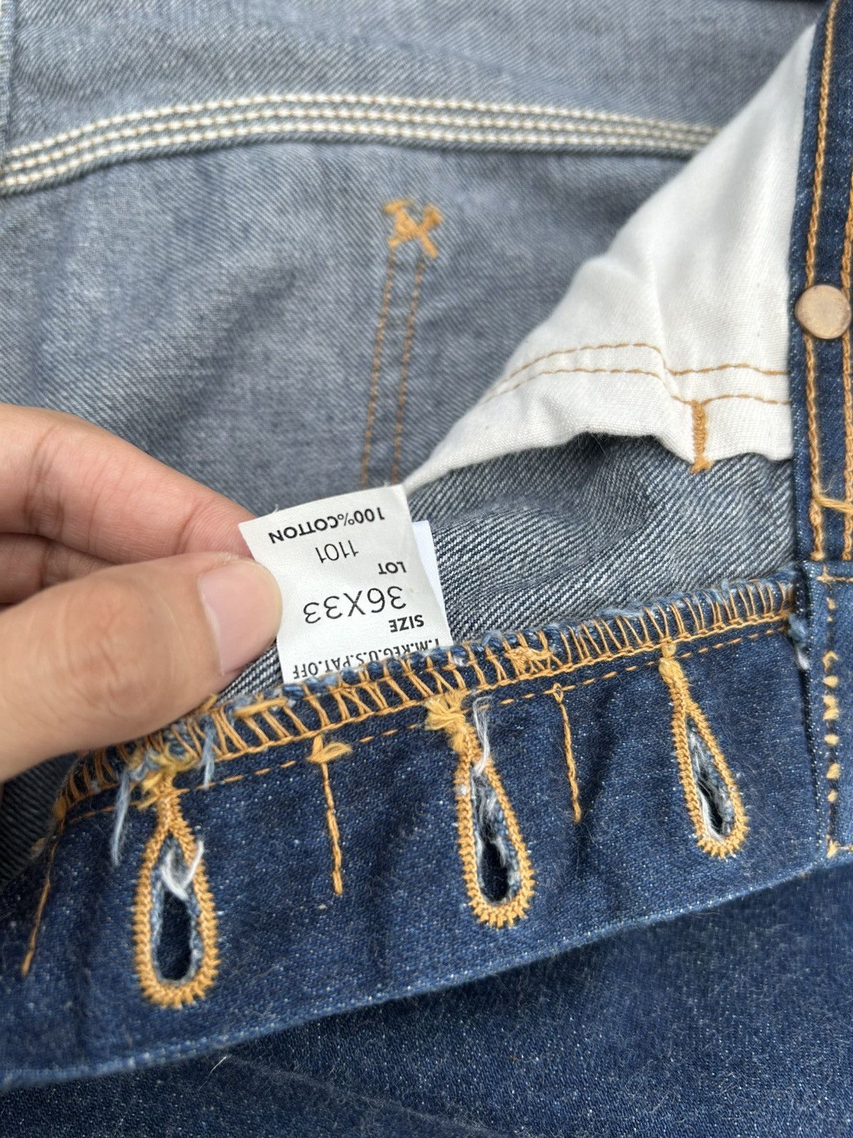 Kapital Buckle Back Vintage Lee Cowboy Selvedge Distressed Denim Size US 36 / EU 52 - 12 Thumbnail