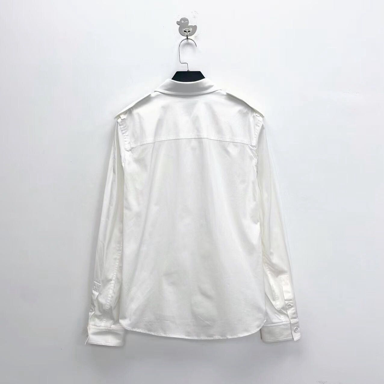 Bottega Veneta Bottega Veneta White Epaulet Sharp Collar Shirt Size US L / EU 52-54 / 3 - 2 Thumbnail