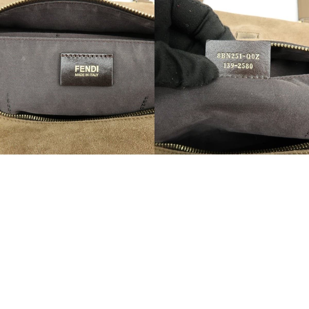 Fendi Fendi Pequin Leather Canvas Tote Brown Size ONE SIZE - 8 Thumbnail