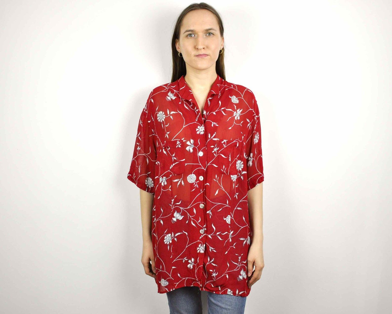 Other × Vintage TRU Oversized US 16 Transparent L Blouse UK 18 Shirt Top Tee Size L / US 10 / IT 46 - 2 Thumbnail