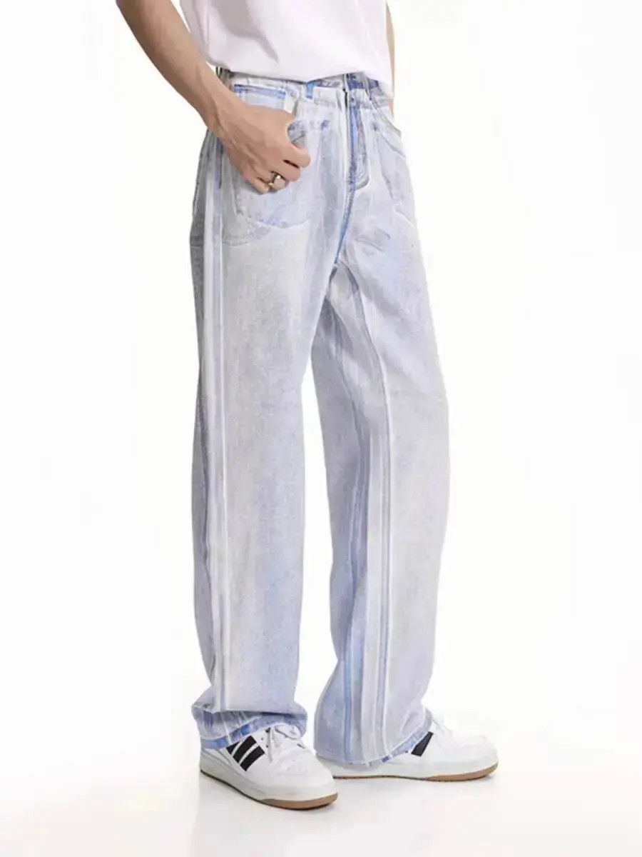 Japanese Brand Colourful Hot Blue Jeans Versatile Straight Leg Jeans Size US 30 / EU 46 - 6 Thumbnail
