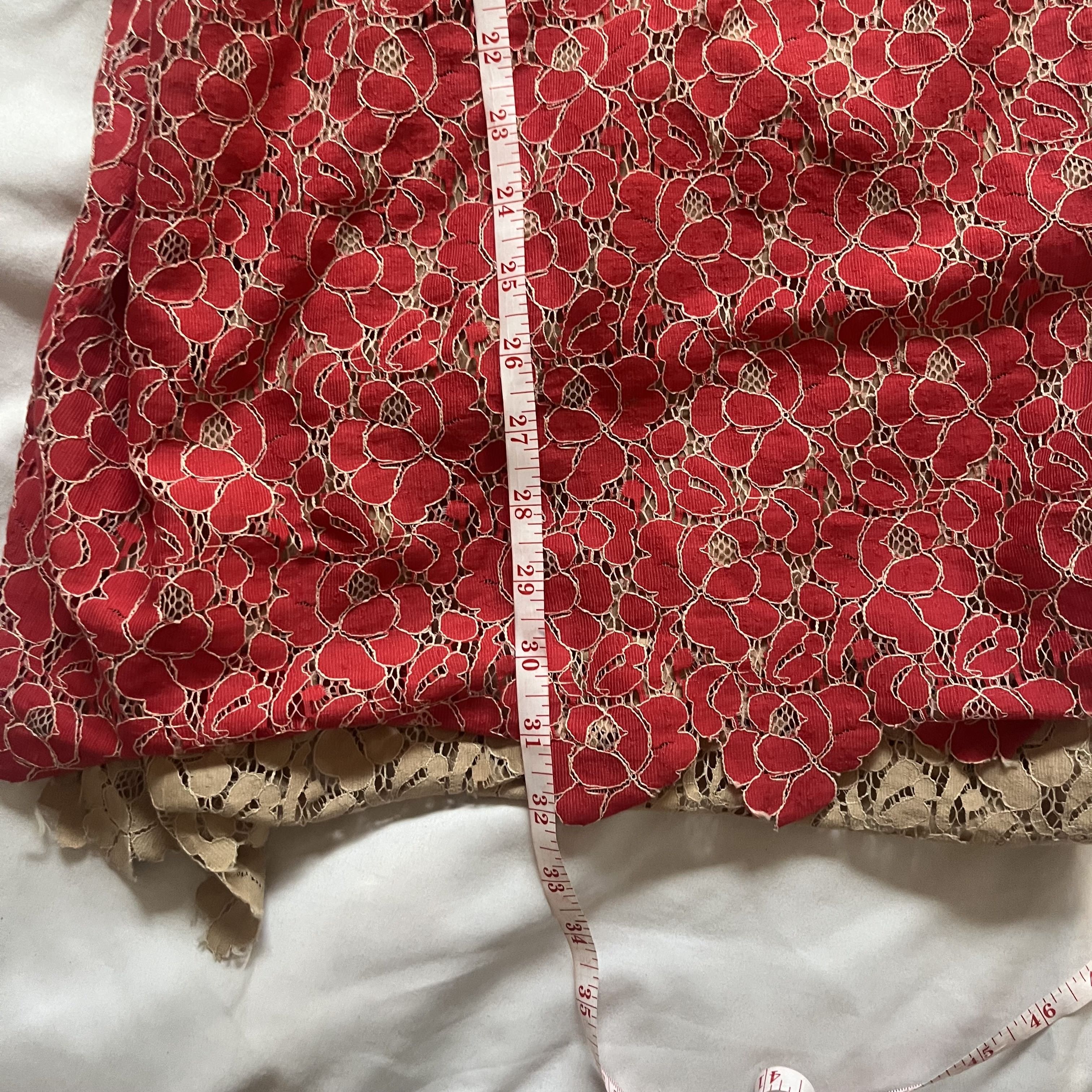 Massimo Dutti Massimo Dutti Red and Tan Flower Dress Size XL / US 12-14 / IT 48-50 - 4 Thumbnail