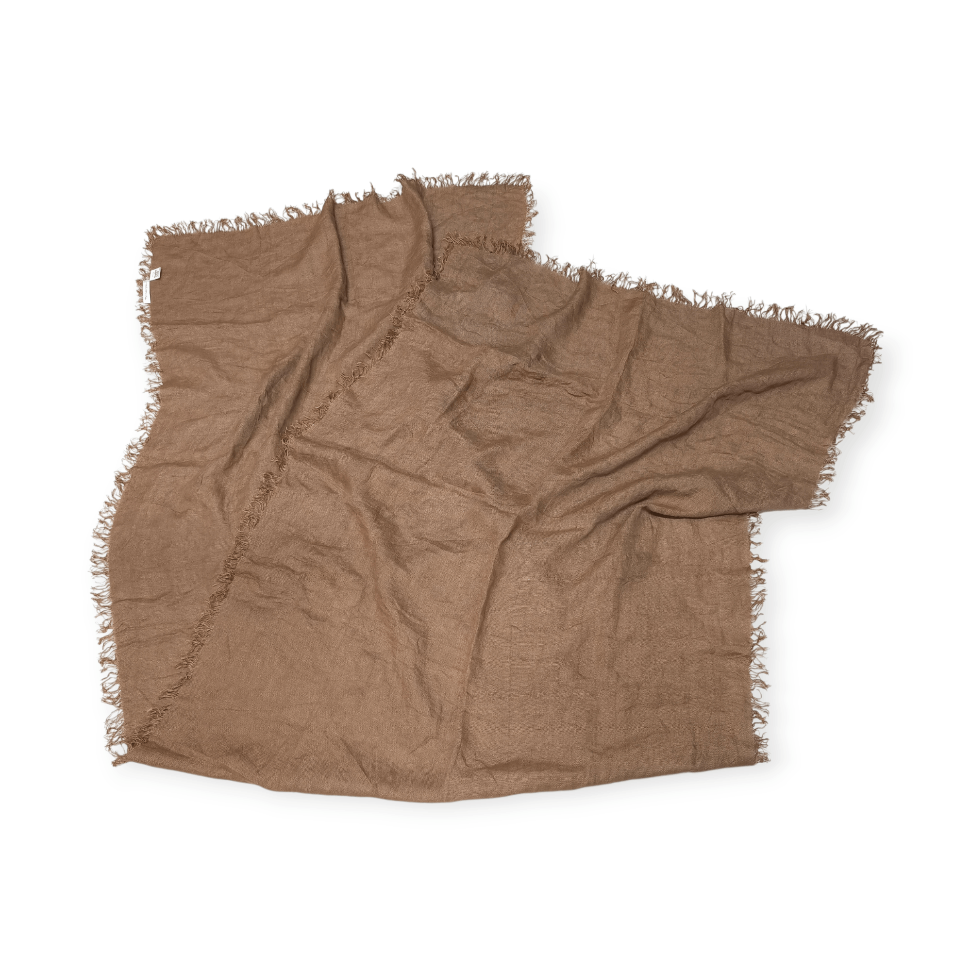 Japanese Brand Asauce Meler Linen Stole Made in Japan Brown Desert Bohemian Size ONE SIZE - 1 Thumbnail