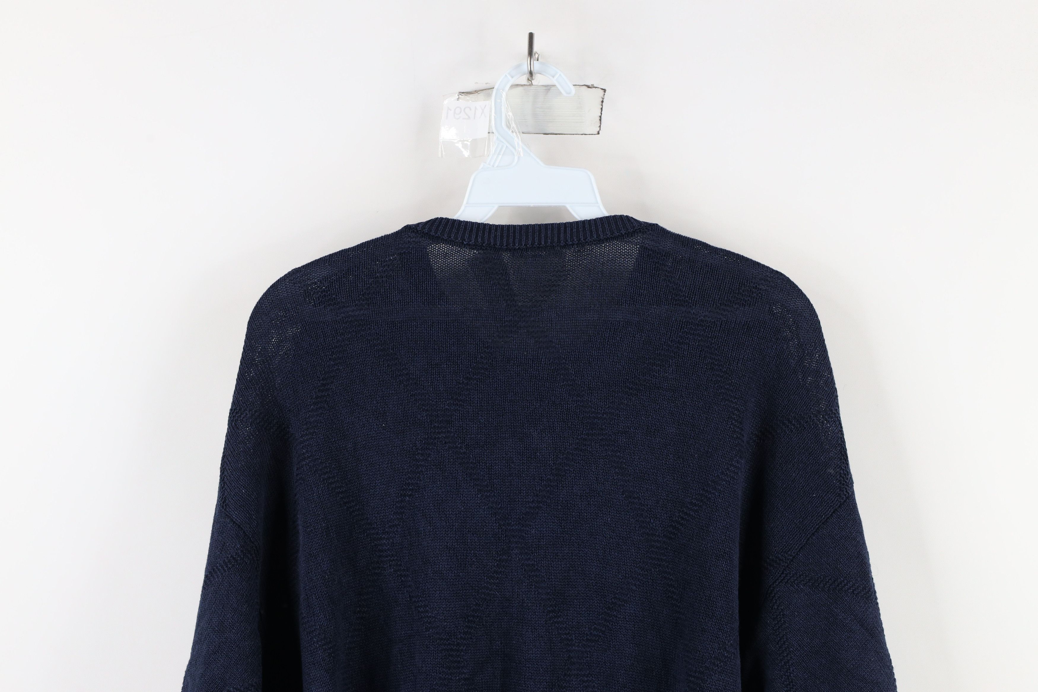 Vintage Vintage 90s Streetwear Linen Silk Blend Knit Sweater Blue Size US M / EU 48-50 / 2 - 9 Thumbnail