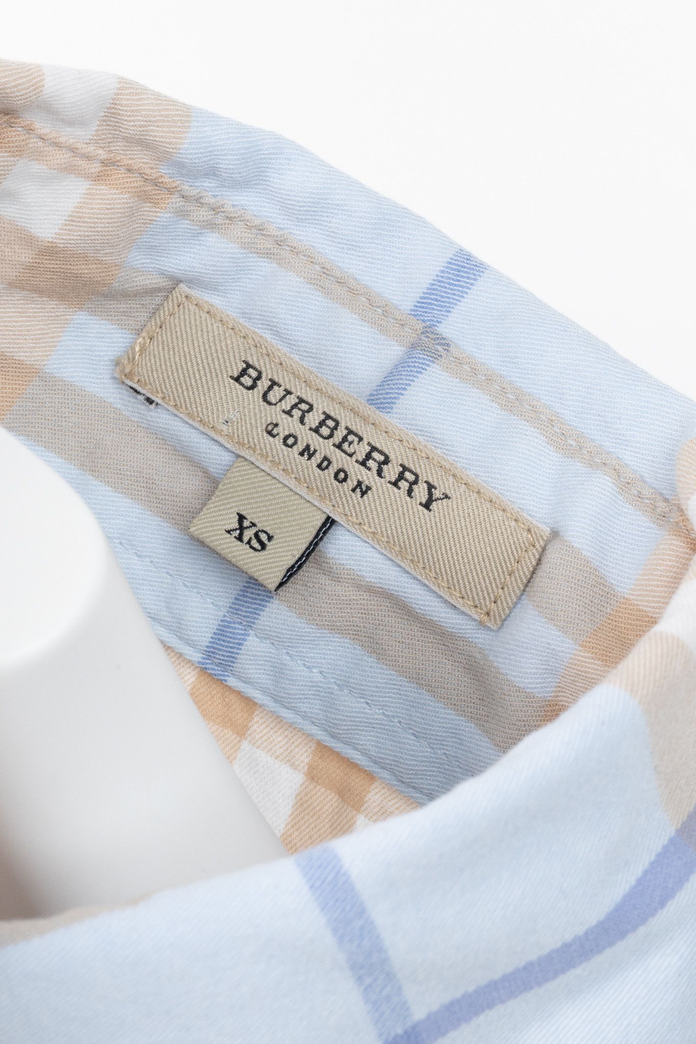 Burberry Burberry Blue Check Cotton Buttoned Shirt Size XS / US 0-2 / IT 36-38 - 4 Thumbnail