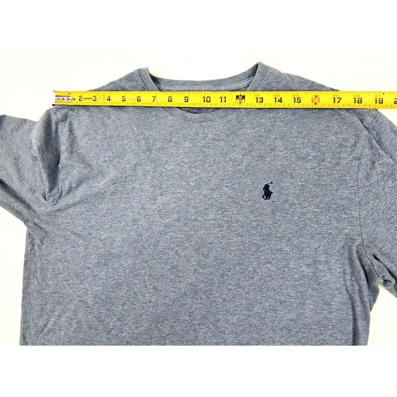 Polo Ralph Lauren Polo Ralph Lauren Classic Fit Long Sleeve Cotton Shirt Men L Heathered Blue Pony Size US L / EU 52-54 / 3 - 6 Thumbnail