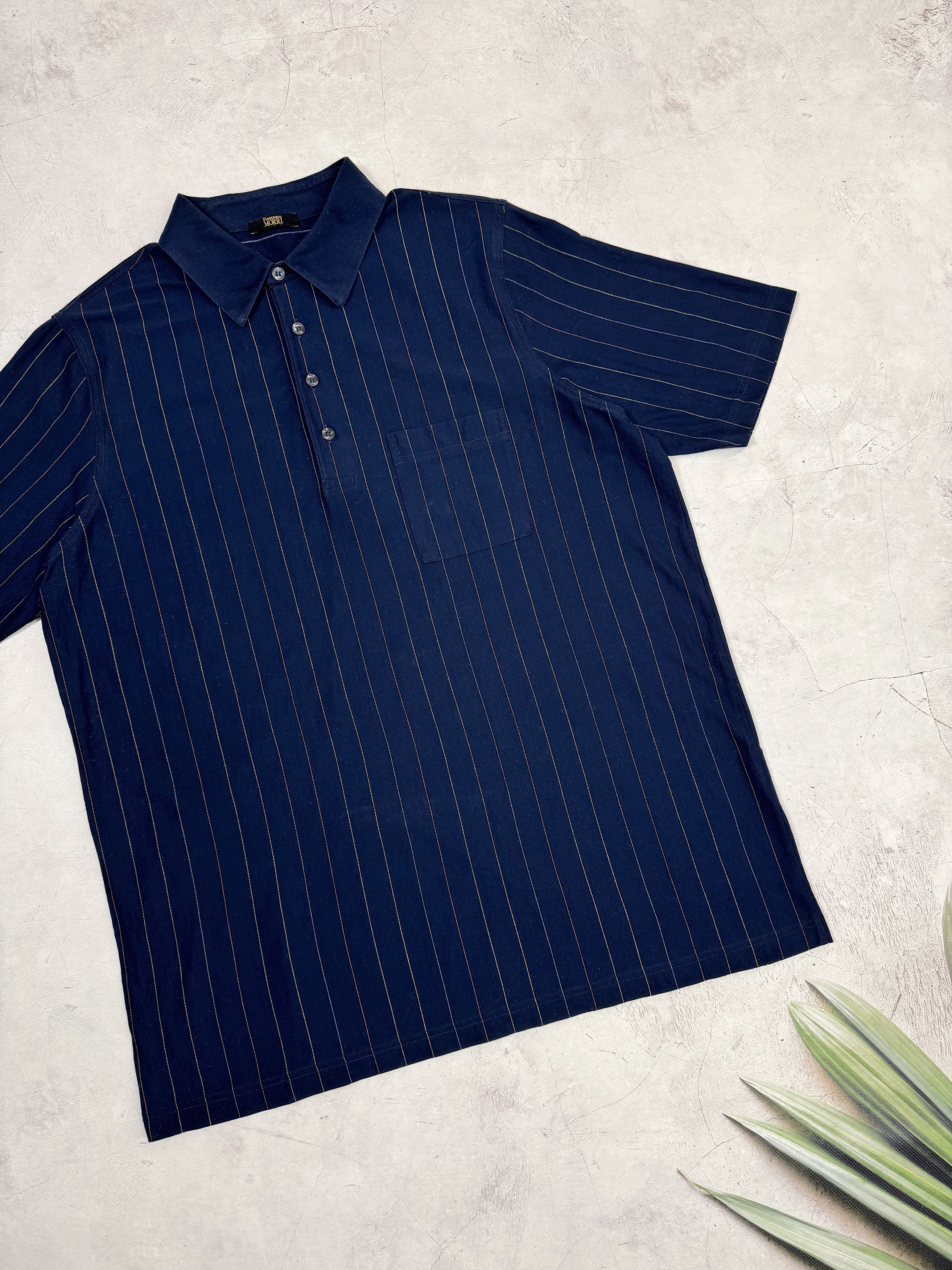 Vintage Vintage Francesco Morri Polo T-Shirt Navy Blue & Striped Size US M / EU 48-50 / 2 - 4 Thumbnail