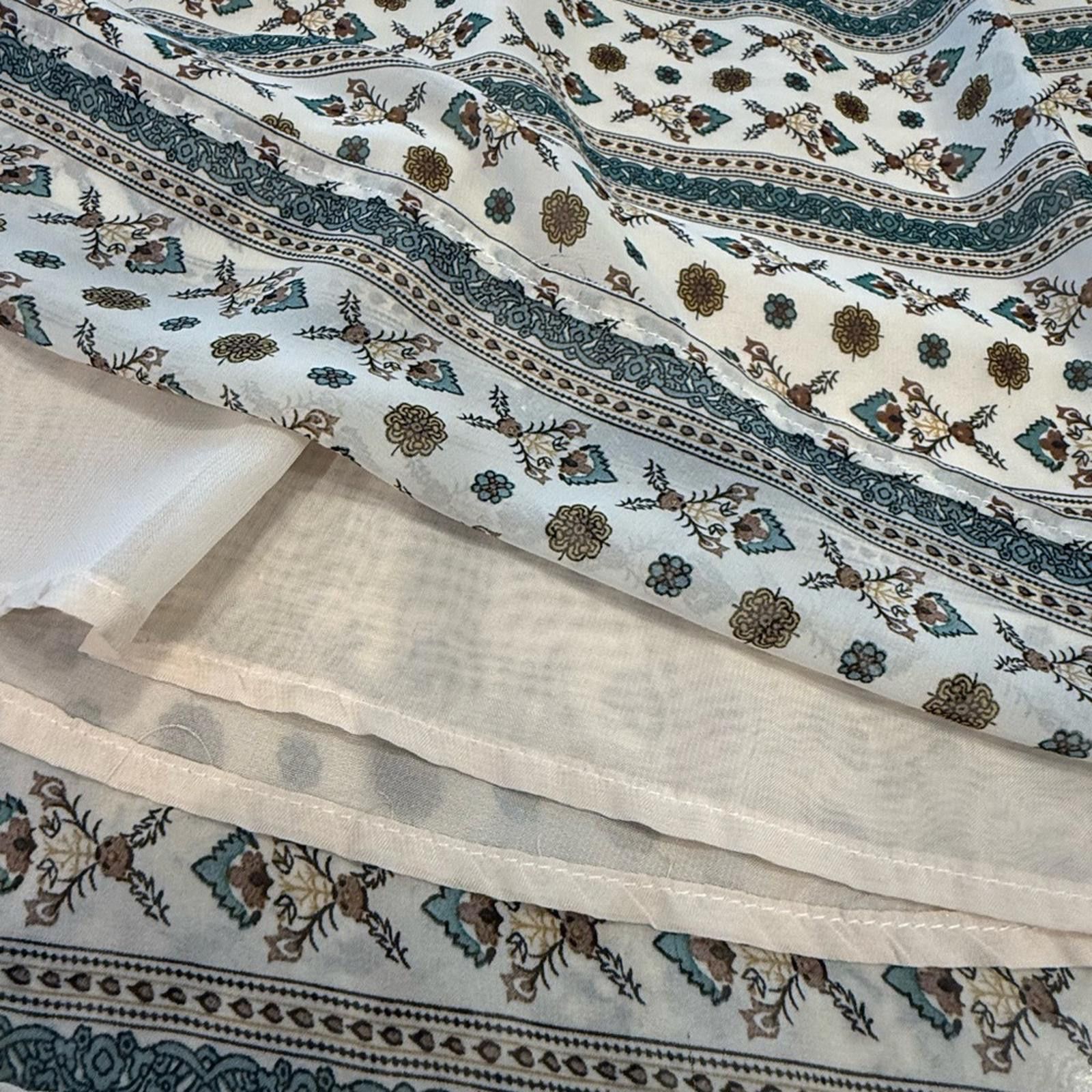 Other Hayden boho dress stripe floral ruffle green cream tan SZ SM Size S / US 4 / IT 40 - 5 Thumbnail
