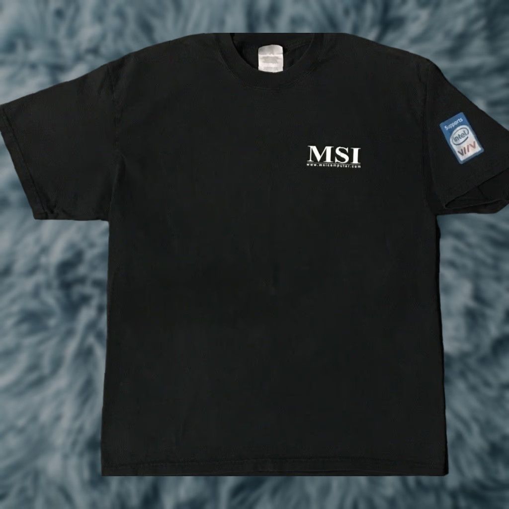 Apple Vtg Intel MSI Computer Faded Distress Promo Shirt L Internet Apple Grunge 90 Y2K Size US L / EU 52-54 / 3 - 1 Thumbnail