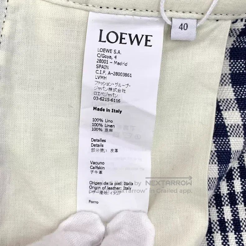 Loewe Loewe Grey Checkered Linen Casual Wide Leg Trousers Size 26" / US 2 / IT 38 - 8 Thumbnail