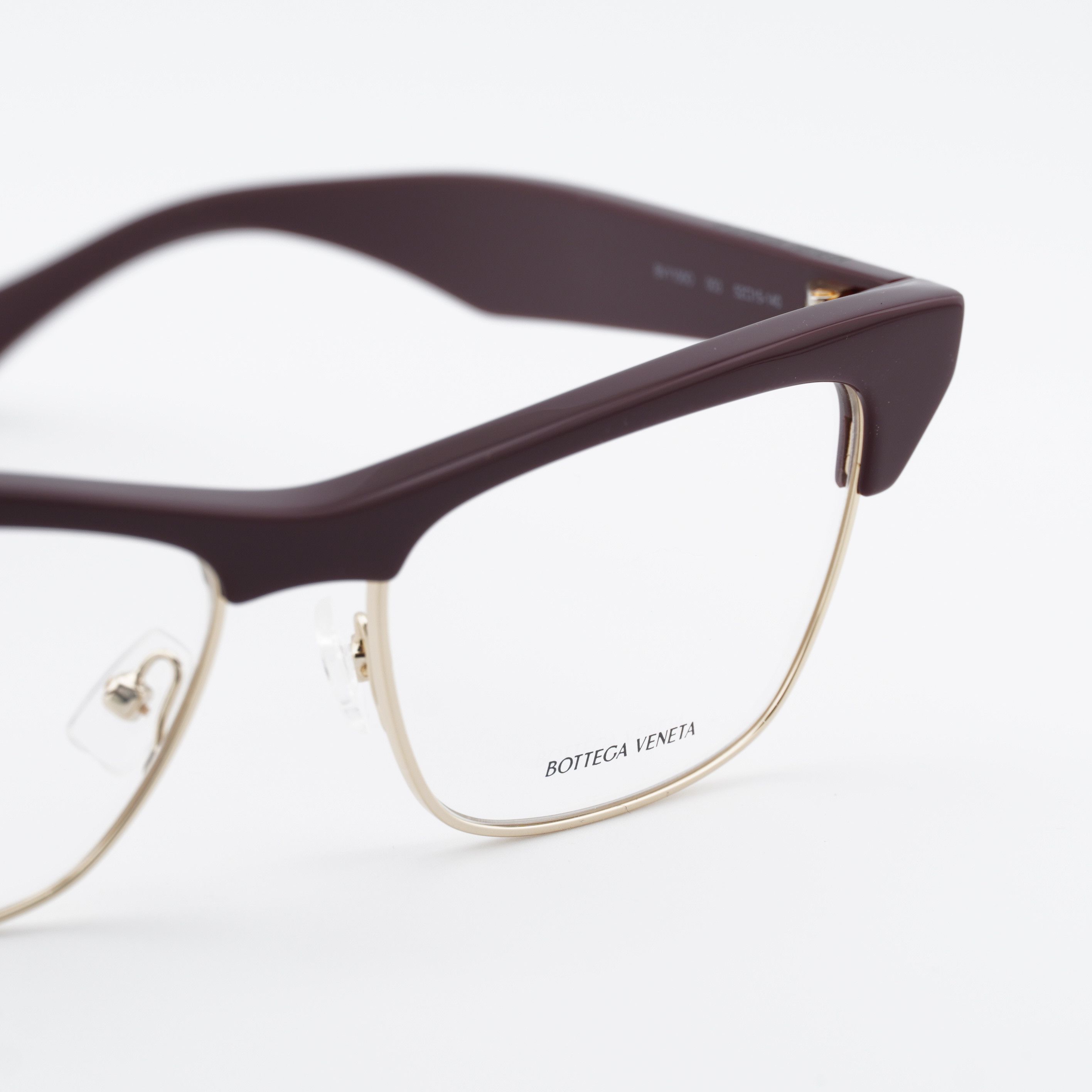 Bottega Veneta Bottega Veneta BV1100O 003 Eyeglasses Burgundy/Gold 52mm Size ONE SIZE - 2 Thumbnail