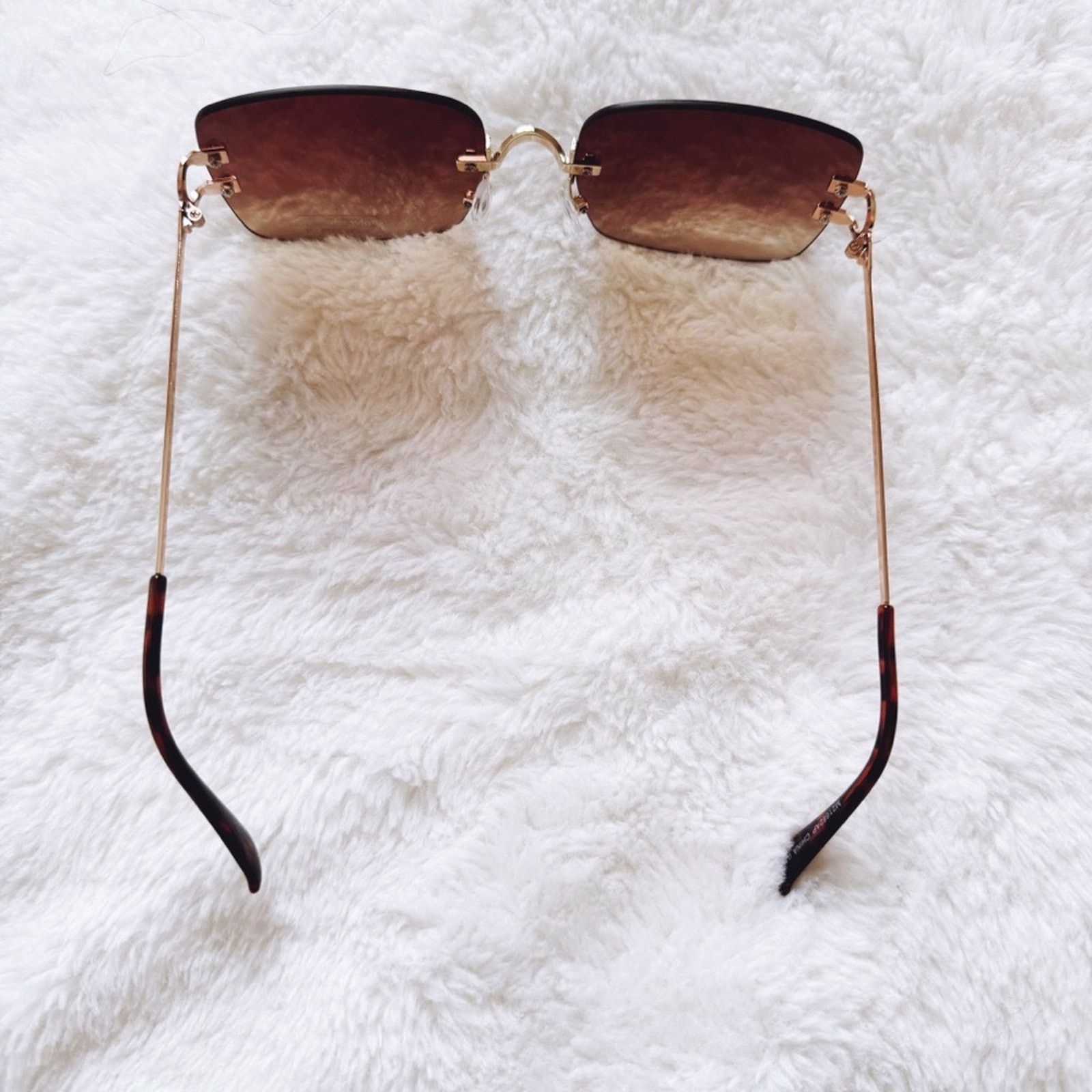 Other Laurel Clear Brown Rimless Sleek Sunglasses Size ONE SIZE - 8 Thumbnail