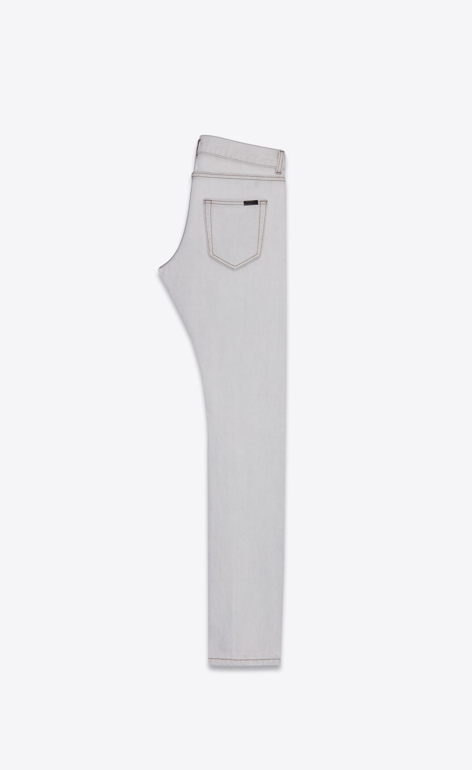 Saint Laurent Paris o1s1wg110925 597052 Slim-Fit Jeans in Off-White Size US 27 - 2 Thumbnail