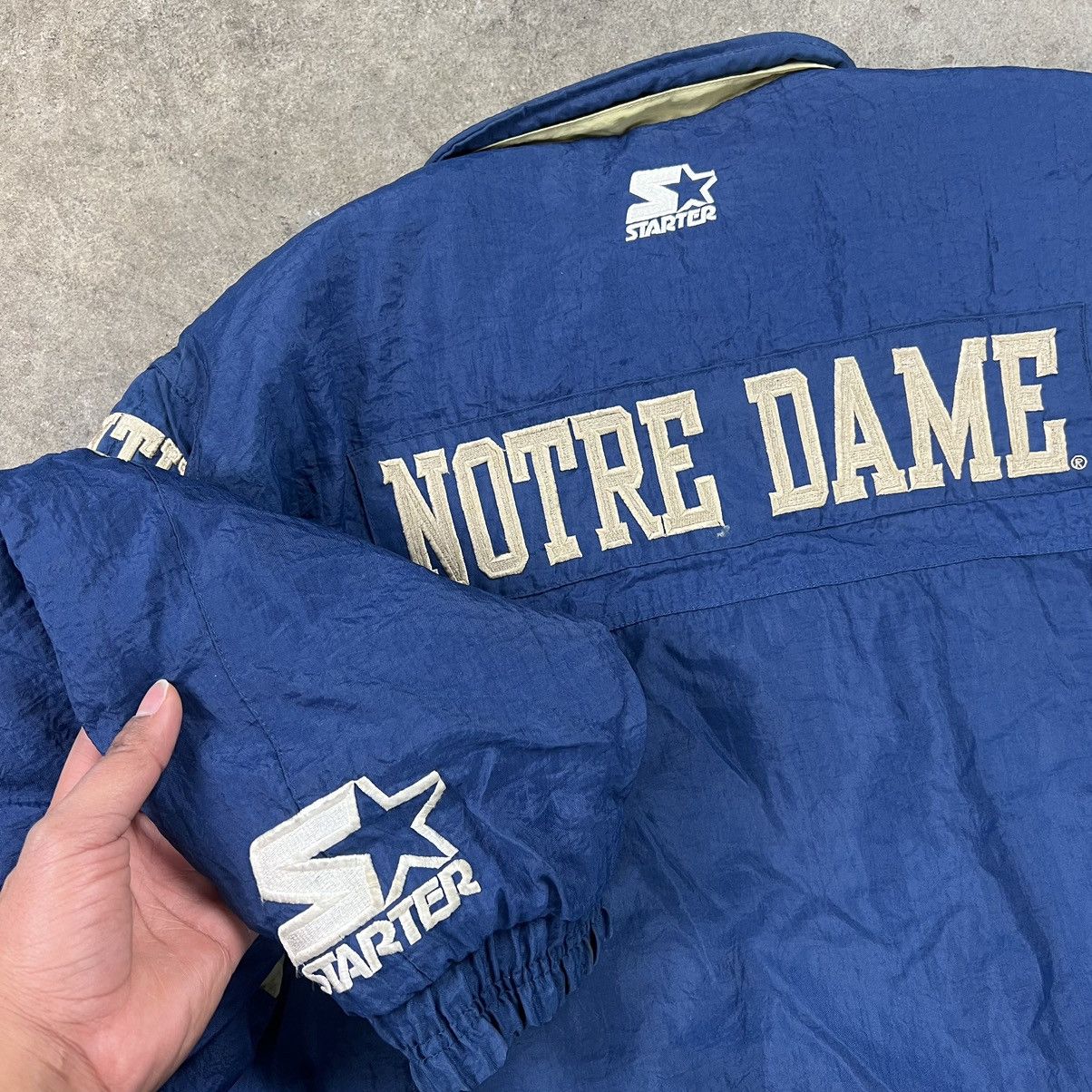 Starter × Vintage Vintage Notre Dame Starter Puffer Jacket Size US L / EU 52-54 / 3 - 2 Thumbnail