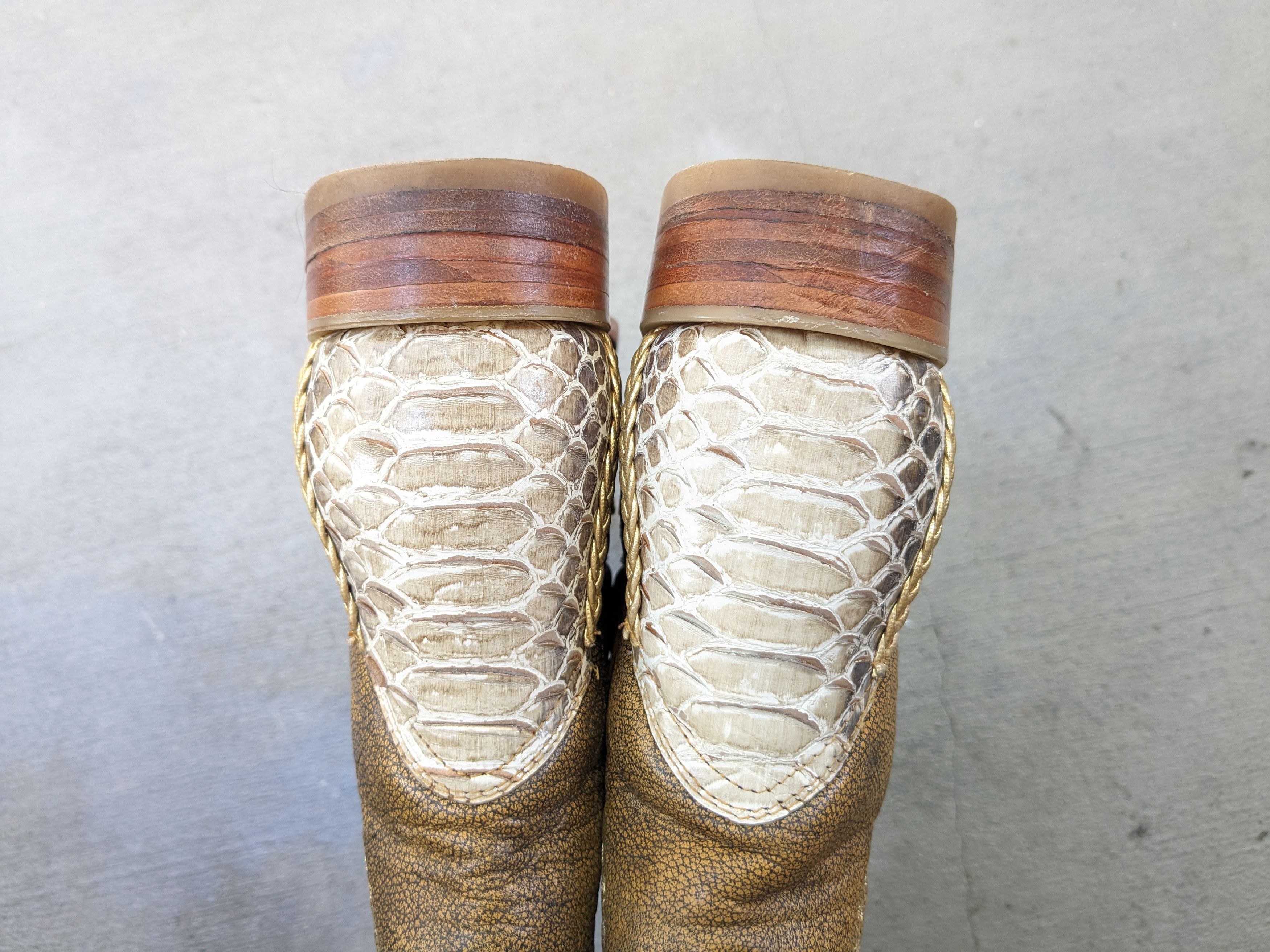 Other Denver Cowboy Boots Brown Snake Print 8.5 Leather Mexico Size US 8.5 / EU 41-42 - 16 Thumbnail