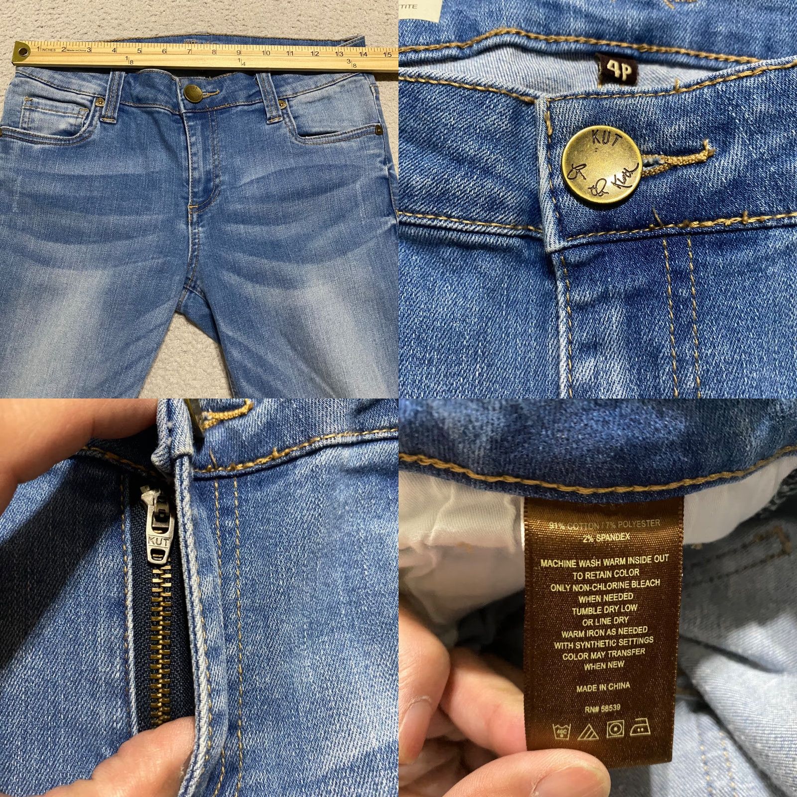 Vintage Kut From The Kloth Jeans Womens Blue Denim Medium Wash Mia Toothpick Skinny 4P Size 27" / US 4 / IT 40 - 8 Thumbnail