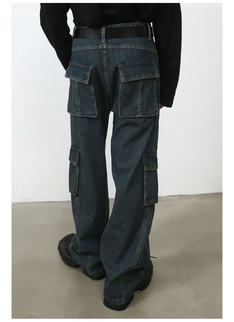 Japanese Brand × Jean Multi-pocket American washed distressed loose cargo jeans Size US 32 / EU 48 - 6 Thumbnail