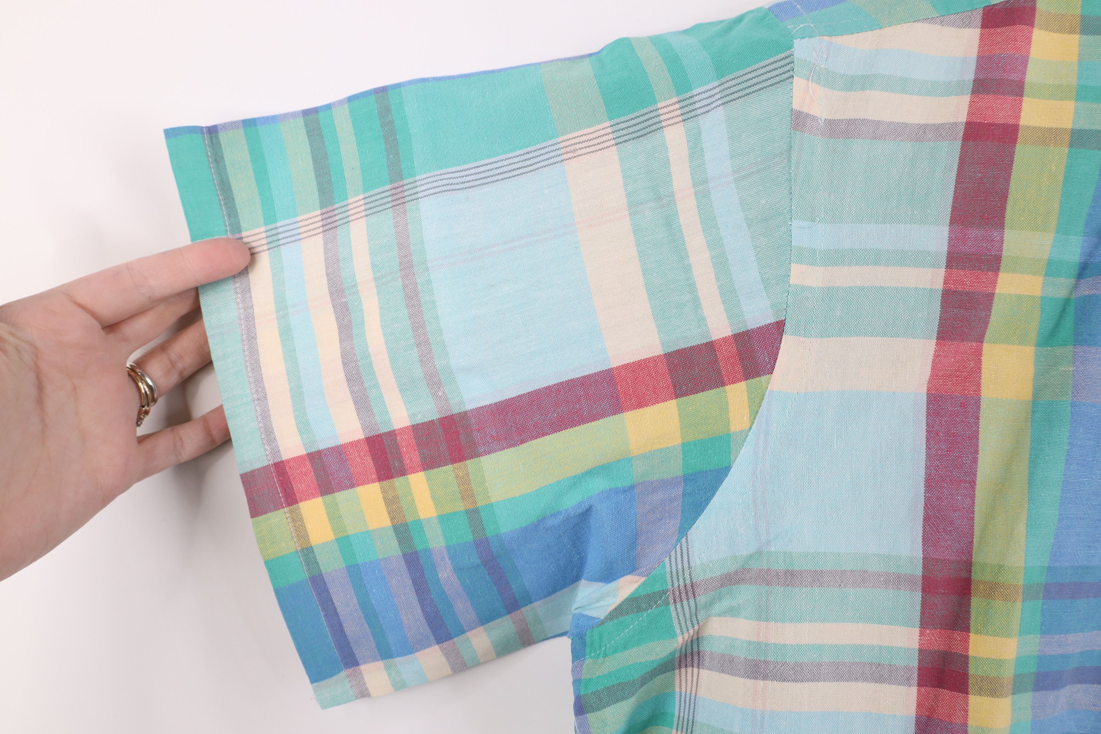 Vintage Vintage 90s Streetwear Rainbow Madras Button Down Shirt Size US L / EU 52-54 / 3 - 6 Thumbnail
