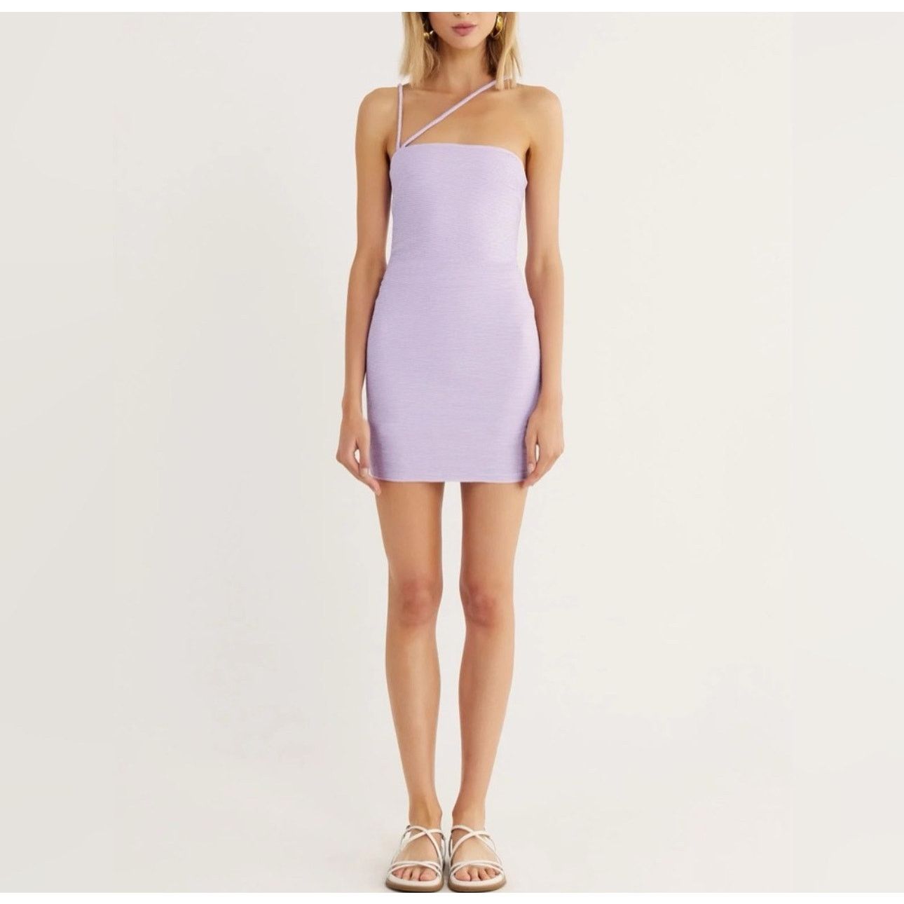 REVOLVE NWT RUMER Penelope Rib Body-con Minidress Lilac Size Large Size L / US 10 / IT 46 - 1 Thumbnail