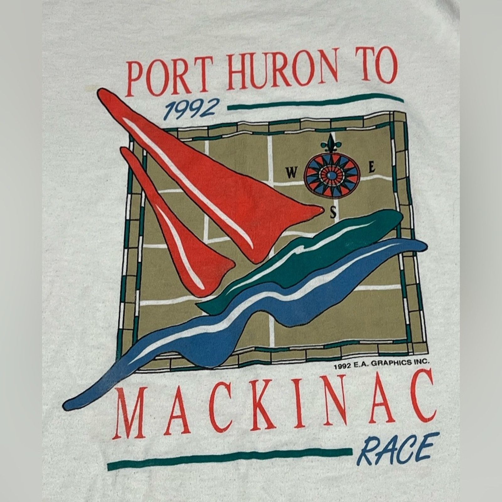 Hanes Vintage Mackinac Shirt Port Huron Sail Regatta 1992 USA 90’s Size US M / EU 48-50 / 2 - 3 Thumbnail
