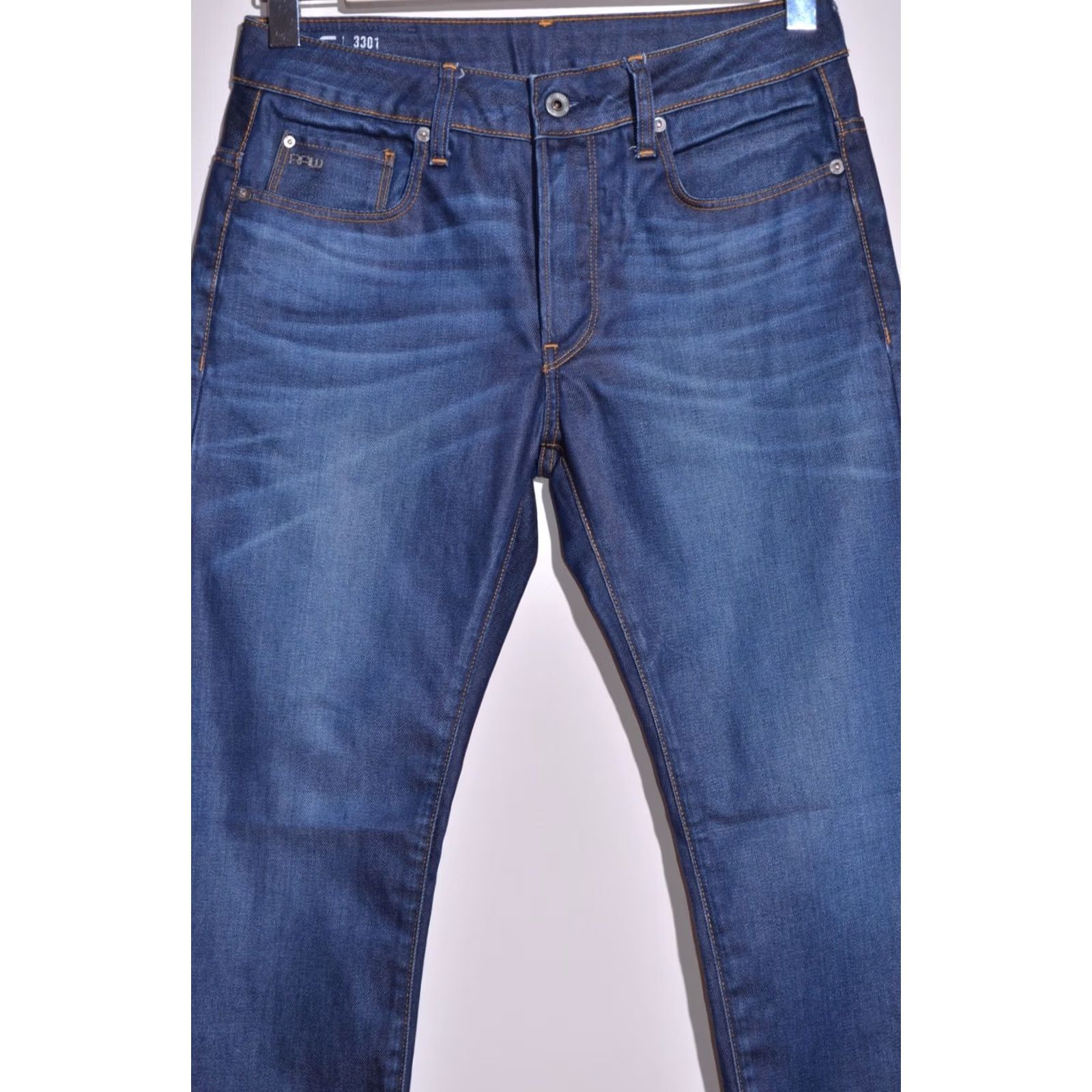 G-Star G-Star Jeans Men Blue Regular Straight 30x32 Denim 3301 Brand 30 Inseam 32in W30 L32 Color Blue Tightening? Size US 30 / EU 46 - 2 Thumbnail