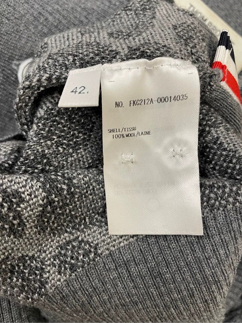 Thom Browne Thom browne Gray full-print leopard four-striped wool cardi Size M / US 6-8 / IT 42-44 - 6 Thumbnail