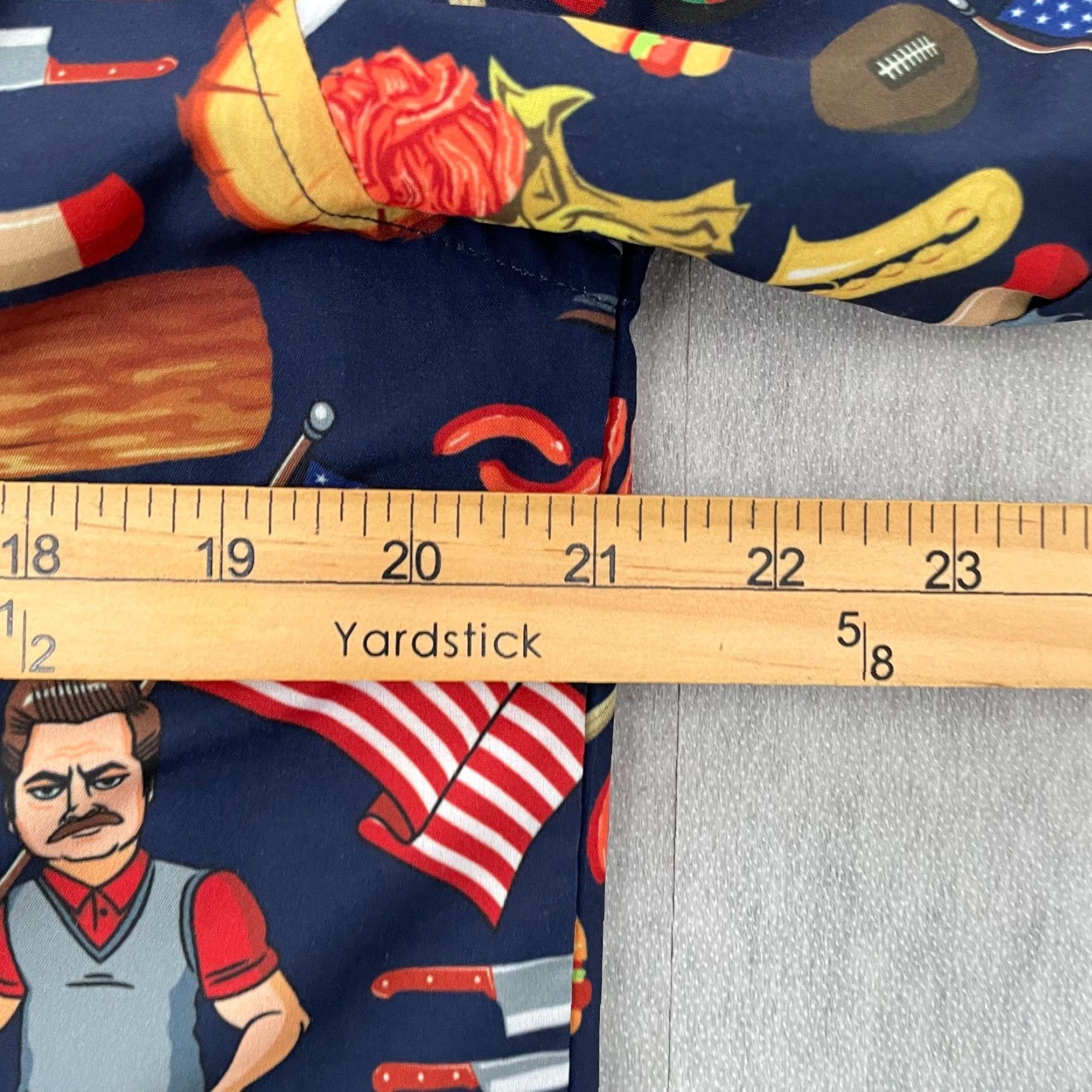 Vintage VINTAGE RSVLTS Shirt City Of Pawnee Ron Swanson All Over Print Cartoon Button-Up Adult Large Blue Mens Size US L / EU 52-54 / 3 - 7 Thumbnail