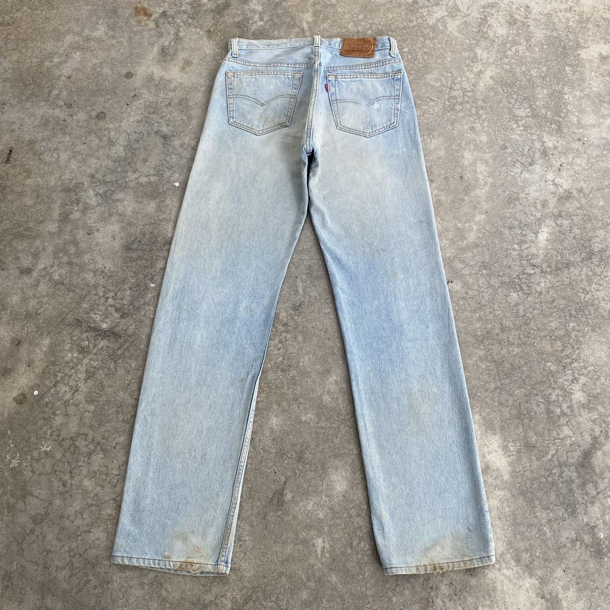 Levi's Vintage 1990 Levis 501 Light Blue Mud Jeans Size US 31 - 13 Thumbnail