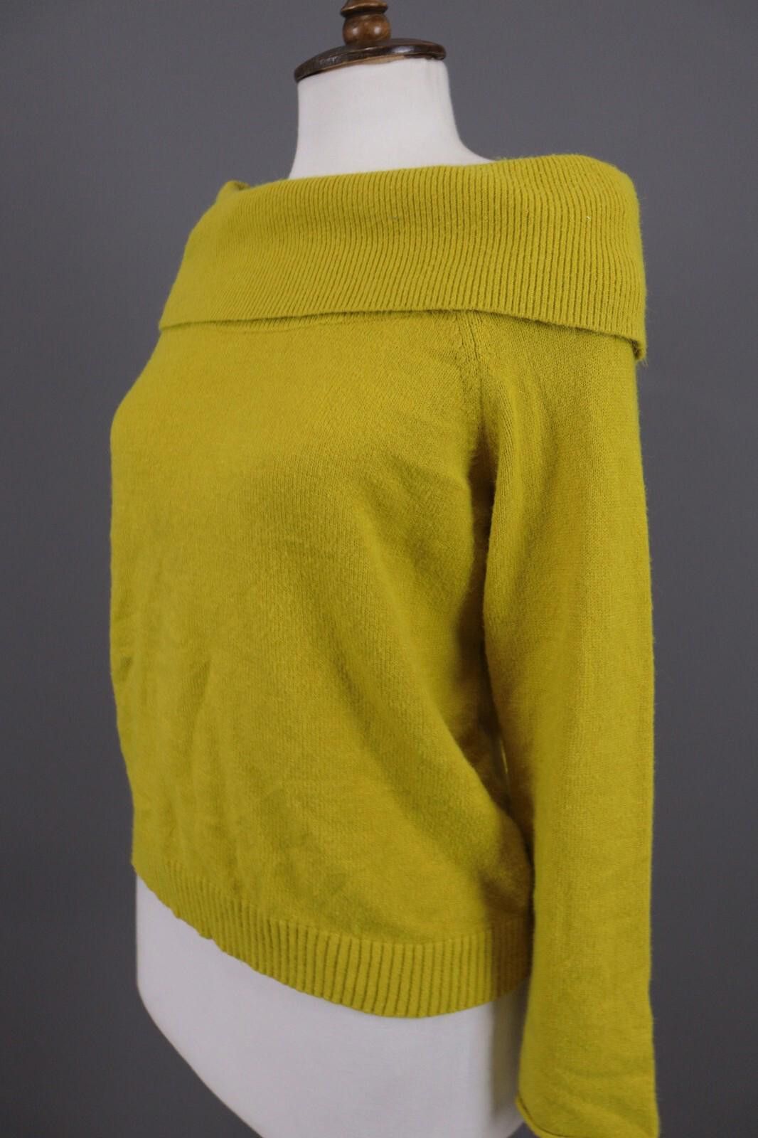 Designer Anthropologie Yellow Boat Neck Jumper Blend Sweater Size M Size M / US 6-8 / IT 42-44 - 7 Thumbnail
