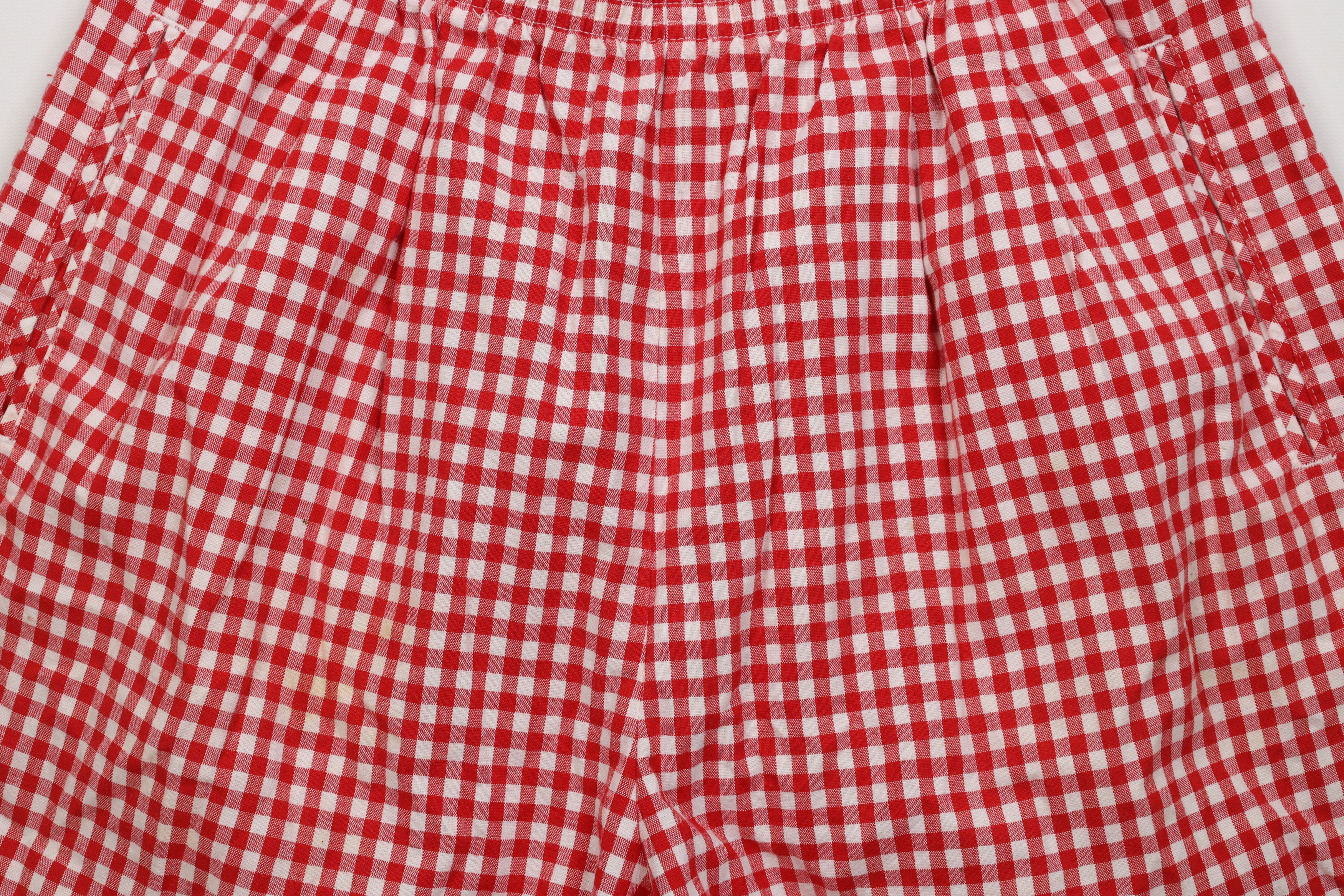 Vintage Vintage 90s Streetwear Country Western Shorts Gingham Red Size 28" / US 6 / IT 42 - 3 Thumbnail