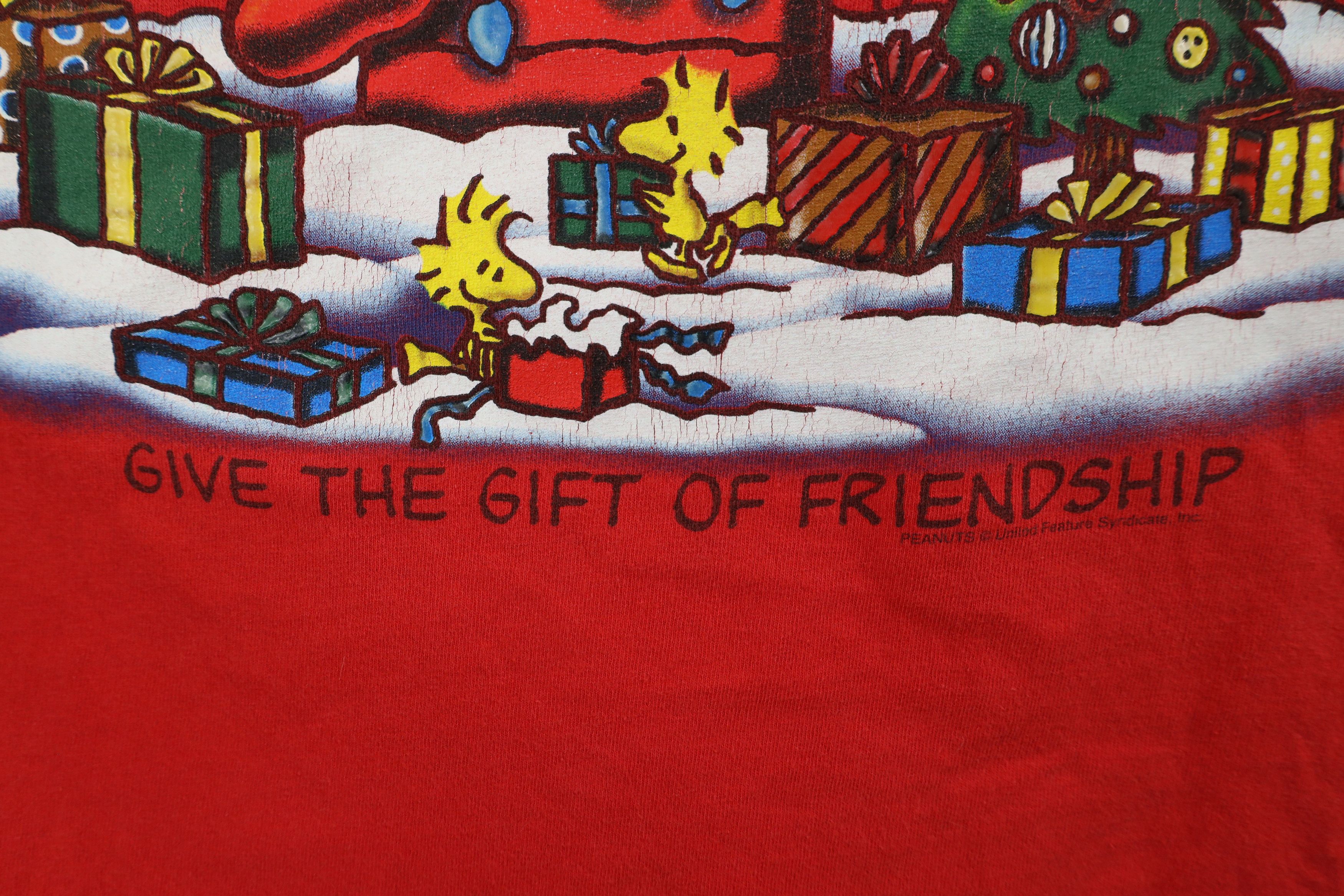 Vintage Vintage Peanuts Woodstock Christmas T-Shirt Red Cotton Size US XL / EU 56 / 4 - 5 Thumbnail