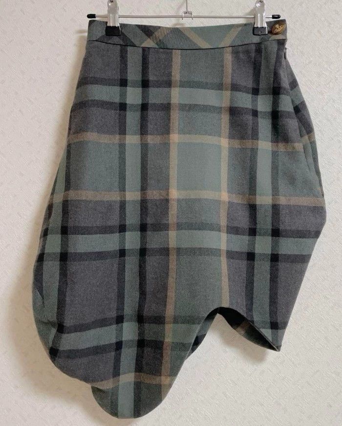 Vivienne Westwood Vivienne Westwood Green and grey checkered distorted half Size 24" / US 00 / IT 34 - 2 Thumbnail