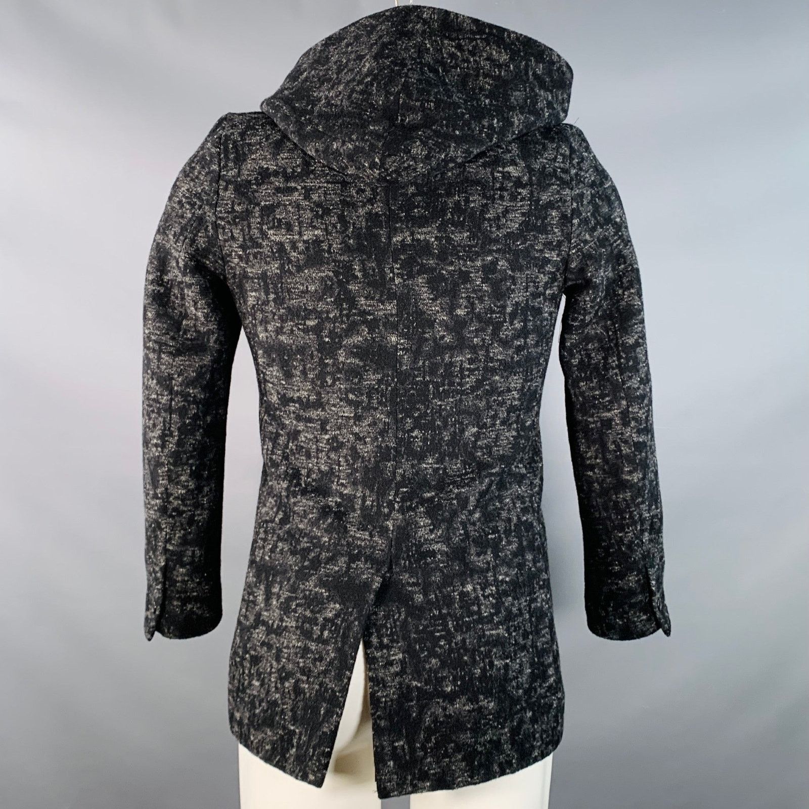 Attachment ATTACHMENT Size S Black Grey Textured Wool Jacket Size 36S - 4 Thumbnail
