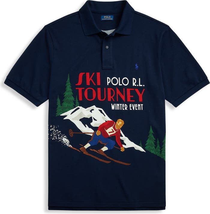 Polo Ralph Lauren Polo Ralph Lauren Classic Fit Skier Print Mesh Collared XL Size US XL / EU 56 / 4 - 4 Thumbnail