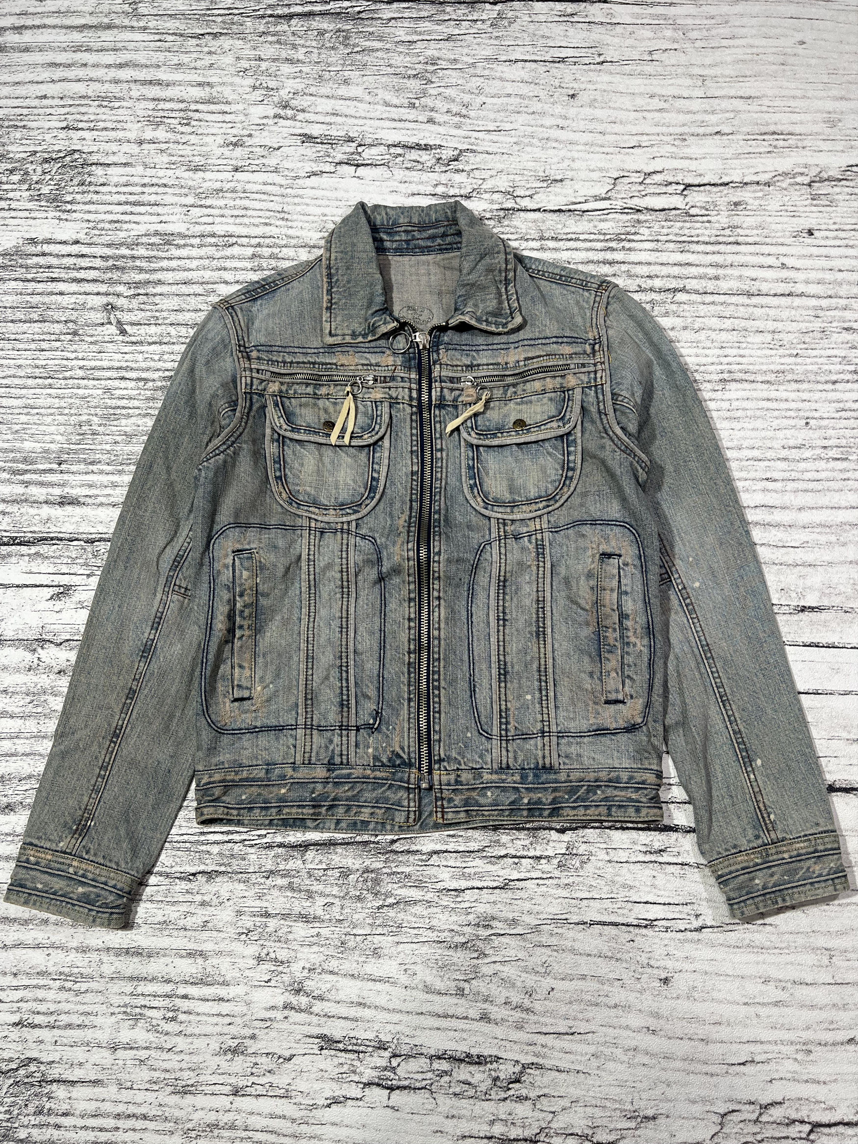 Japanese Brand 2000s Archival Ripped Trucker Jeans y2k Lgb Ifsixwasnine Size US S / EU 44-46 / 1 - 1 Thumbnail
