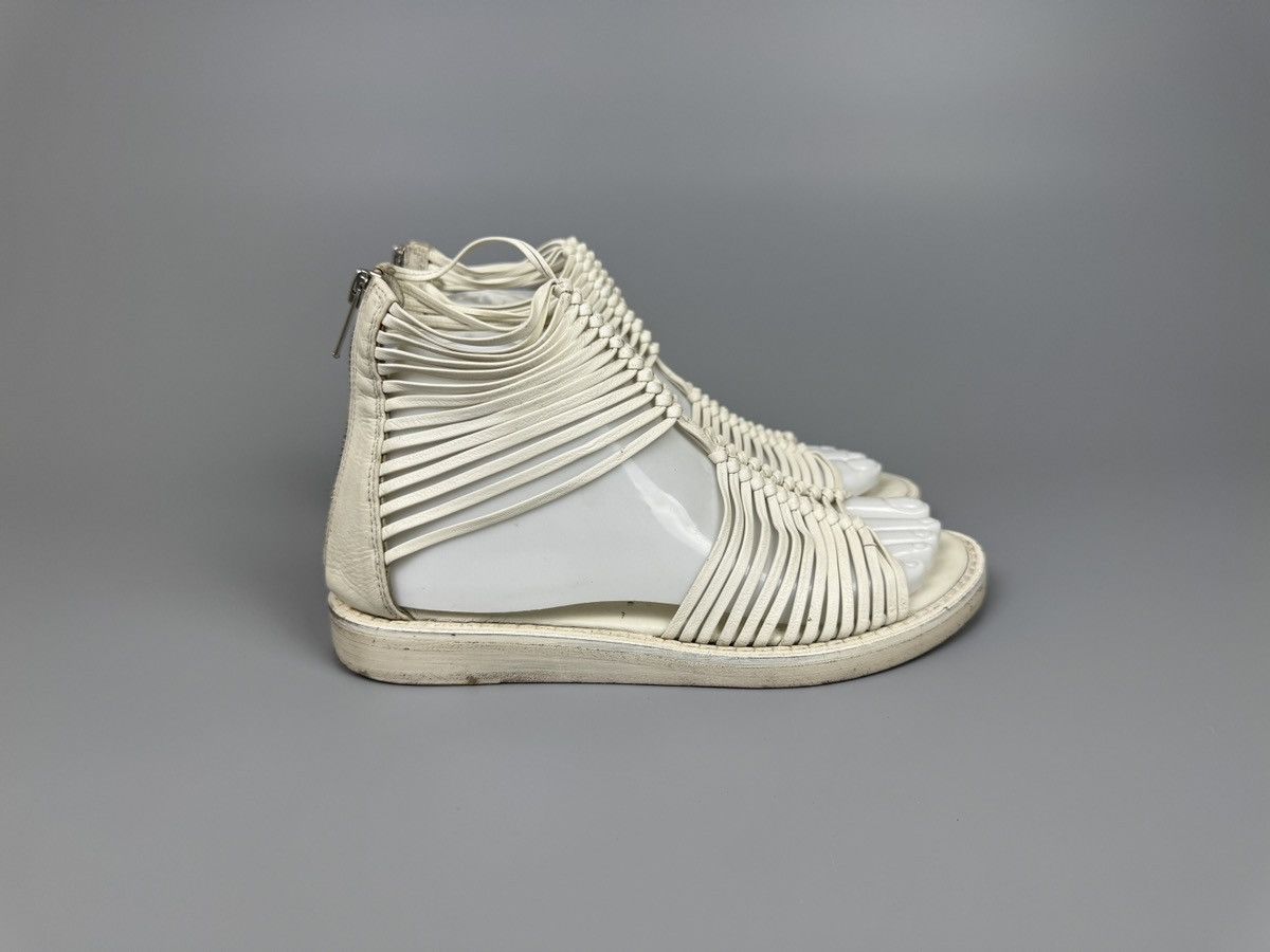 Ann Demeulemeester Ann Demeulemeester - White Braided Gladiator Sandals Size US 6 / IT 36 - 7 Thumbnail